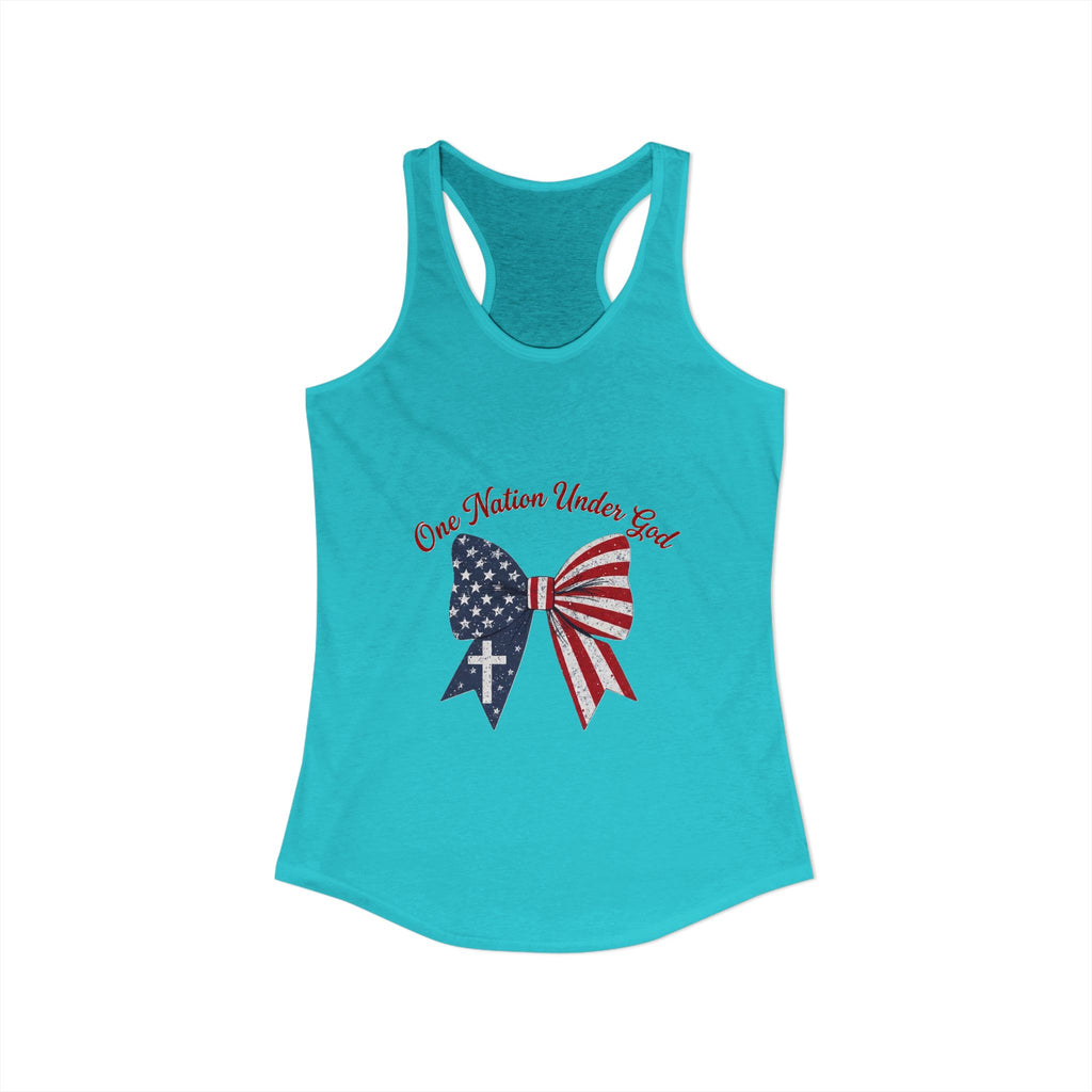 One Nation Under God Patriotic Tank Top — Women's Racerback
