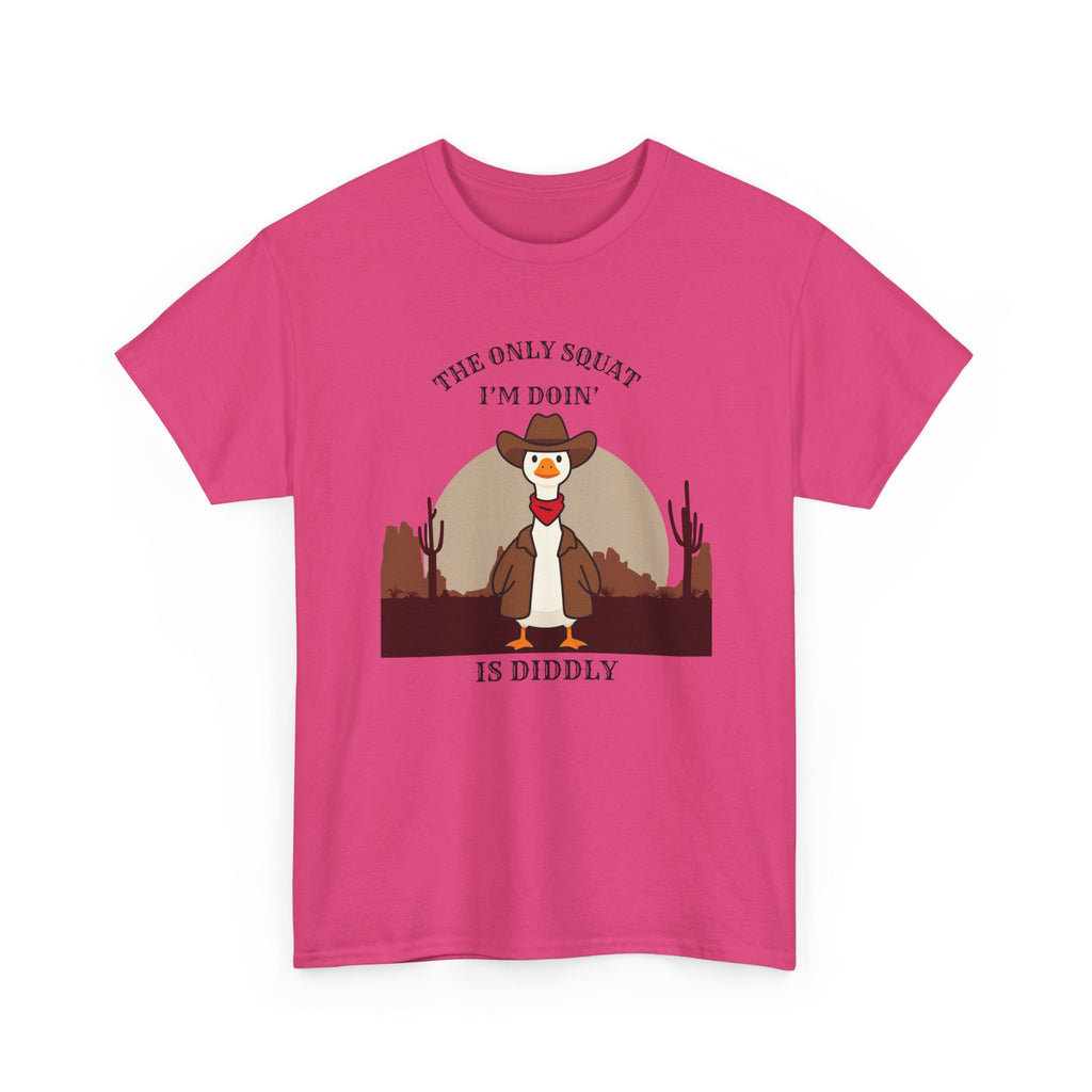 Cowboy Ferret Graphic Tee — "The Only Squat I'm Doin' Is Diddly" Cute Western Animal T-Shirt
