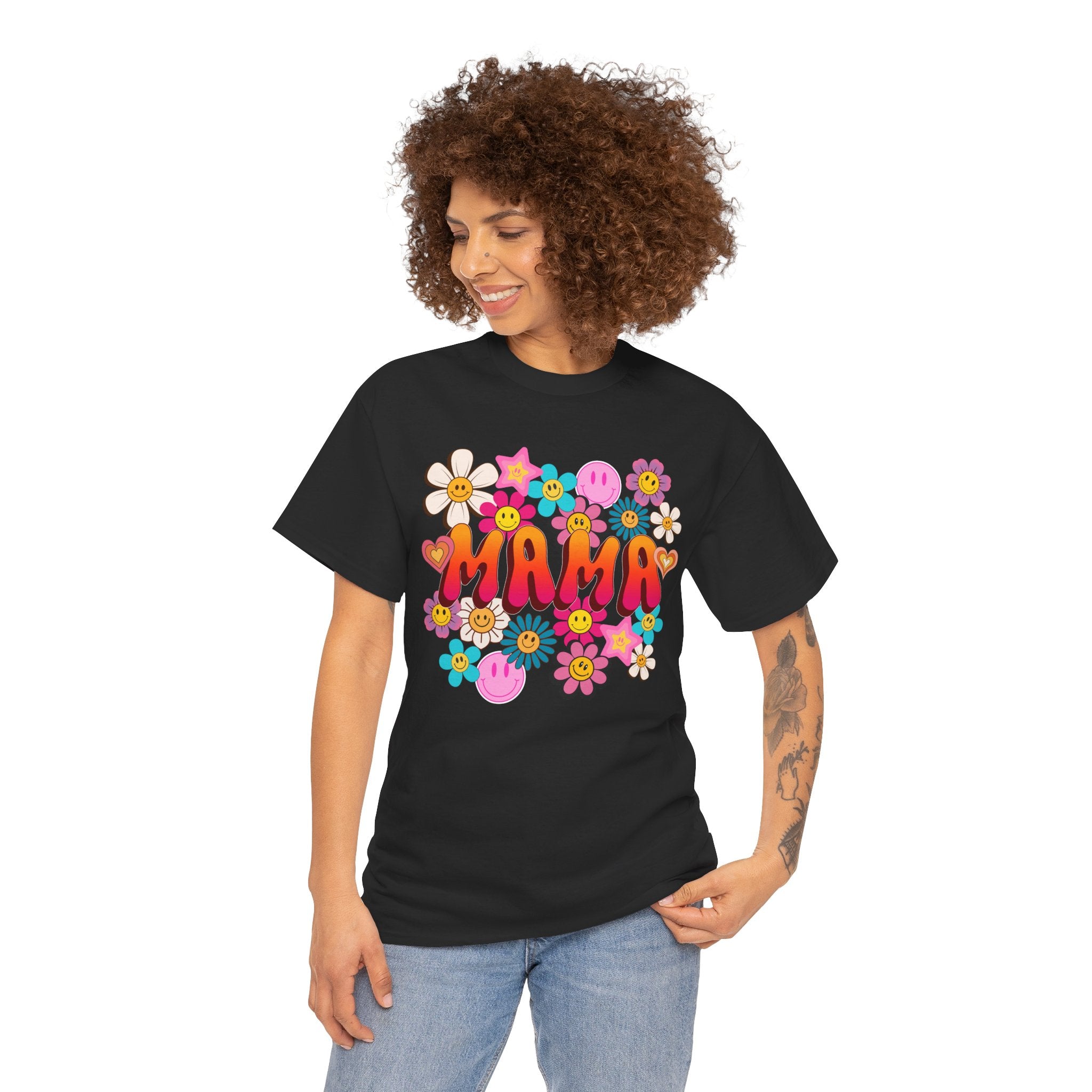 Mama Floral Tee — Retro Cute Flower Mom T‑Shirt