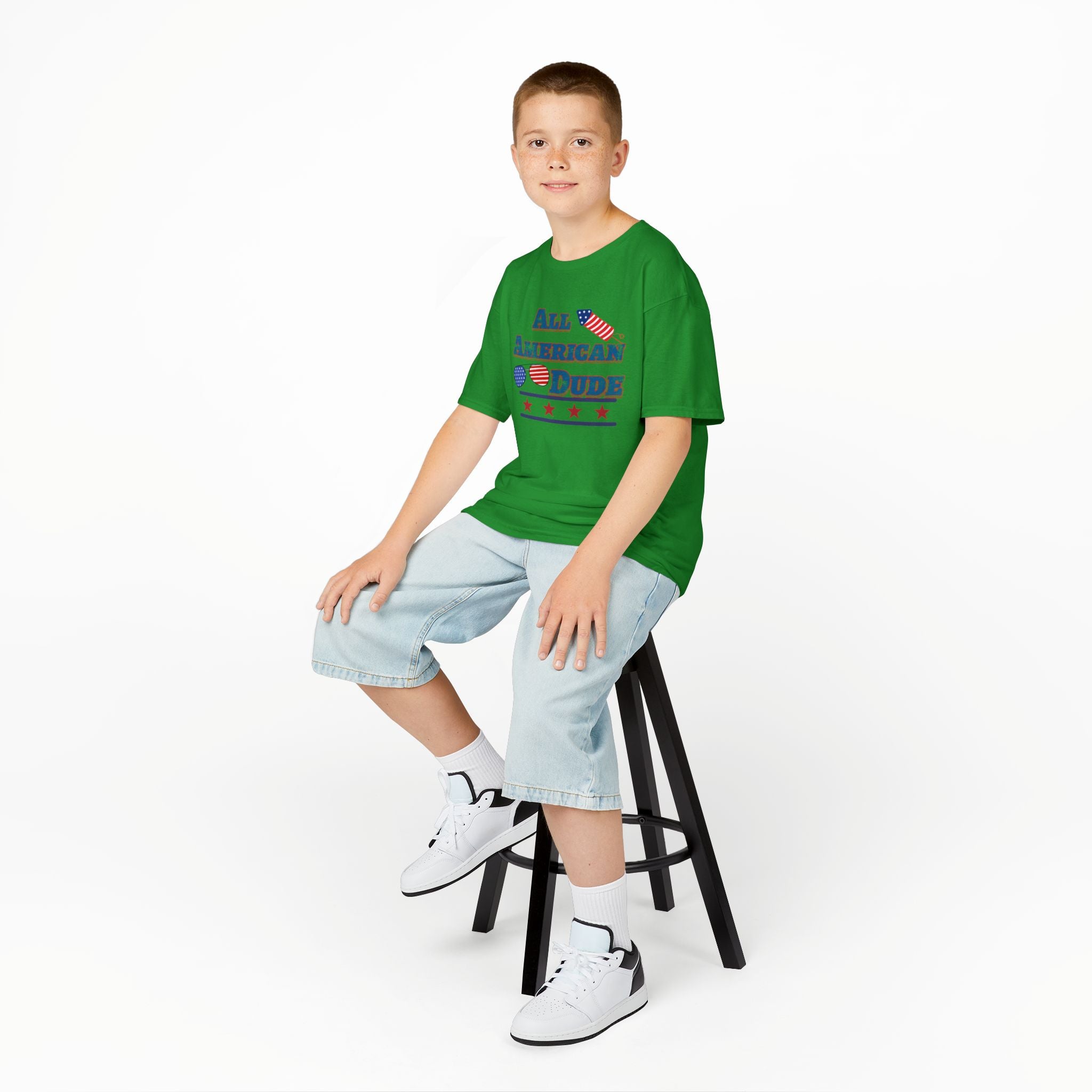 Kids Tee — "All American Dude" Patriotic 4th of July T-Shirt