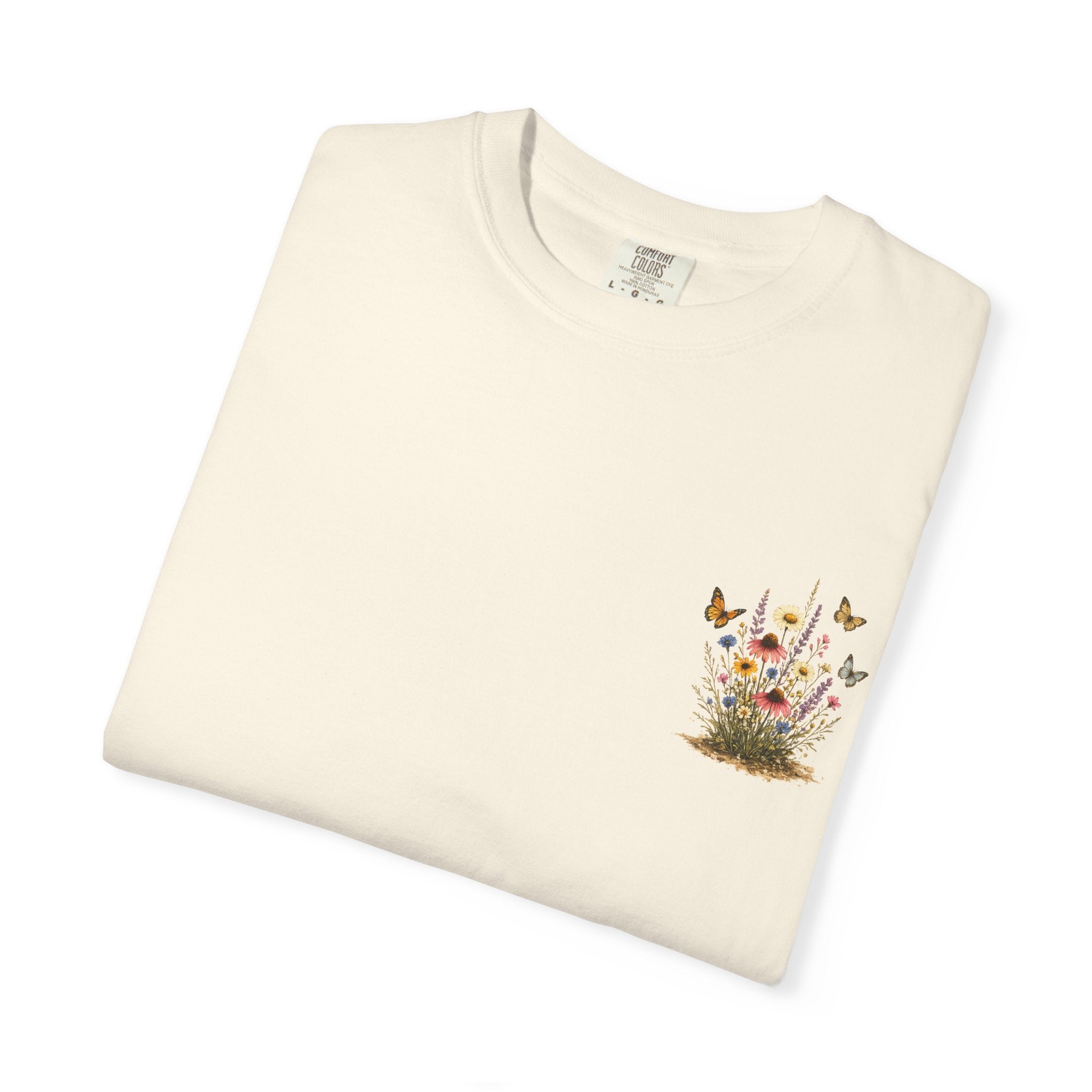 Wildflower Bouquet T-shirt | Backyard Butterflies, Botanical Illustration