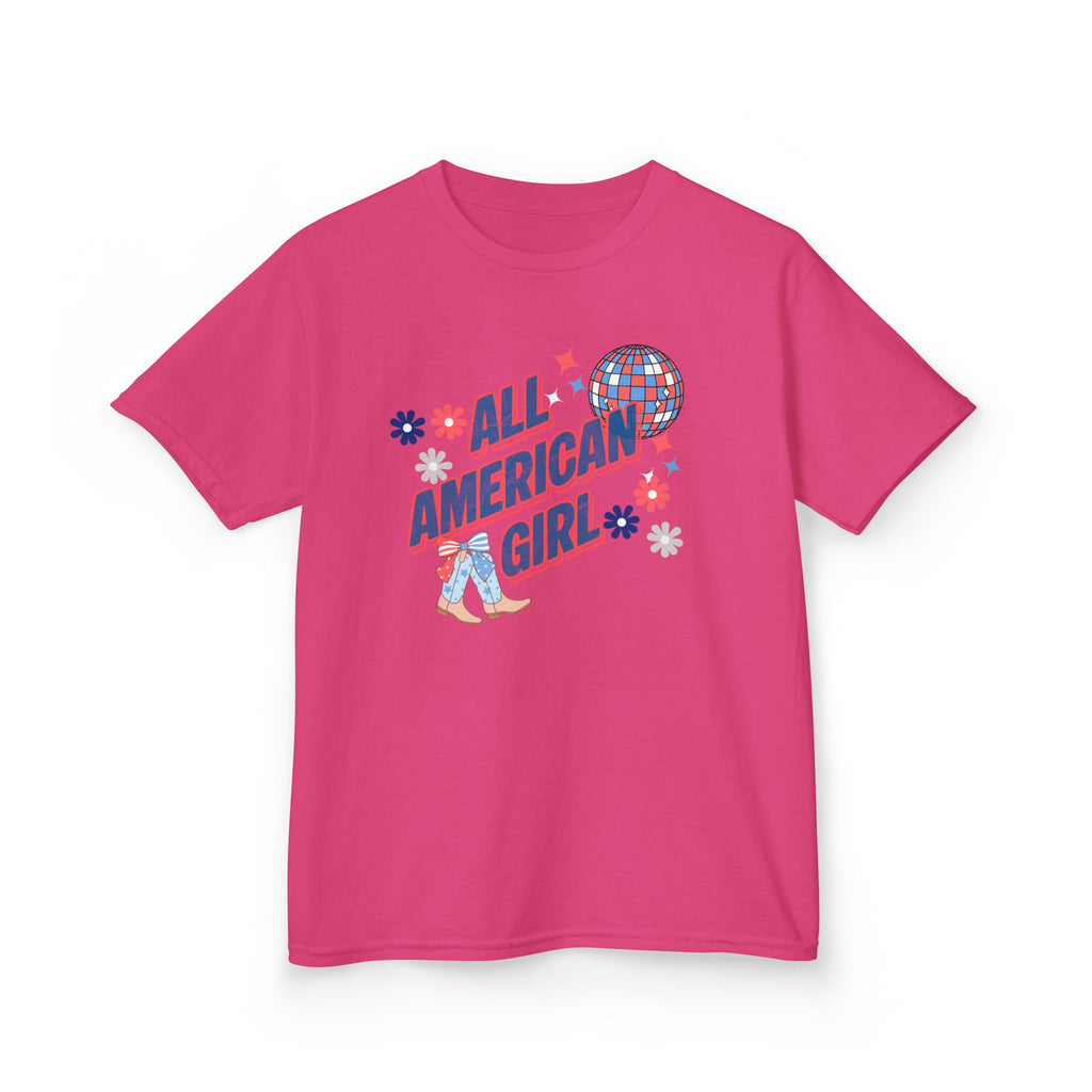 All American Girl Kids T-Shirt — Patriotic 4th of July Tee