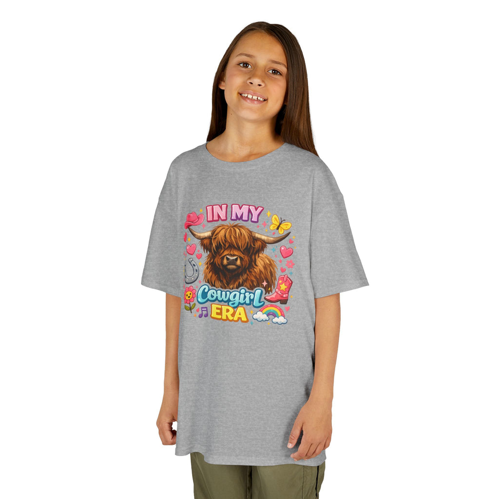 Kids Tee — "In My Cowgirl Era" Highland Cow Graphic