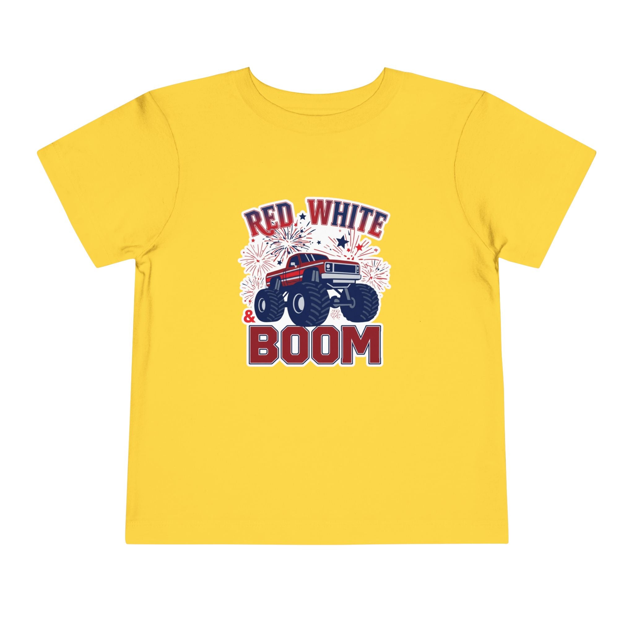 Toddler Tee - "Red, White & Boom" Monster Truck 4th of July Shirt