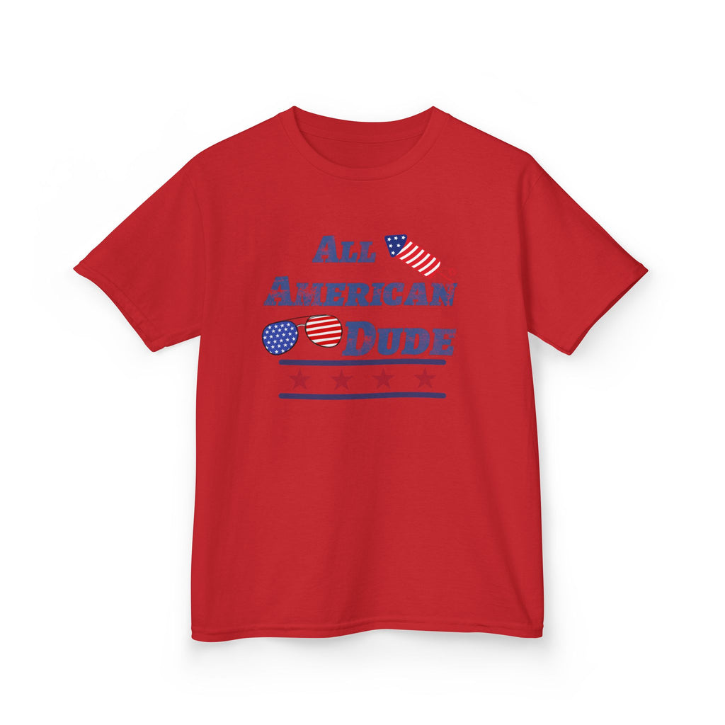 Kids Tee — "All American Dude" Patriotic 4th of July T-Shirt