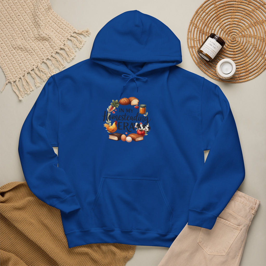 Homesteading Era Hoodie — "In My Homesteading Era" Canned Food, Chicken & Cow Design