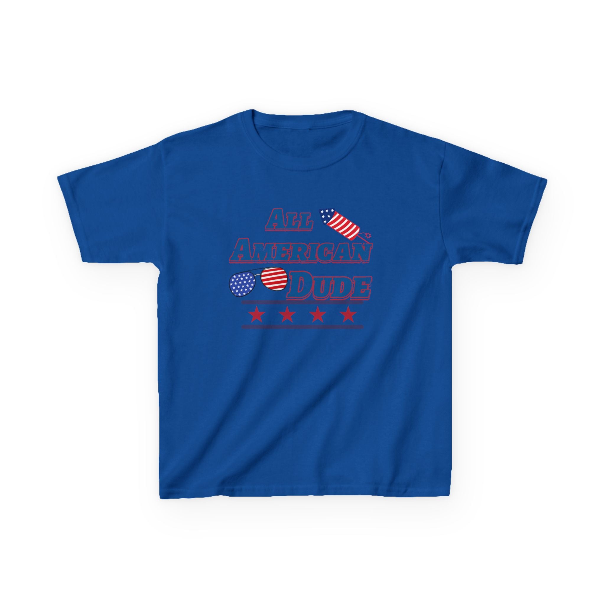 Kids Tee — "All American Dude" Patriotic 4th of July T-Shirt