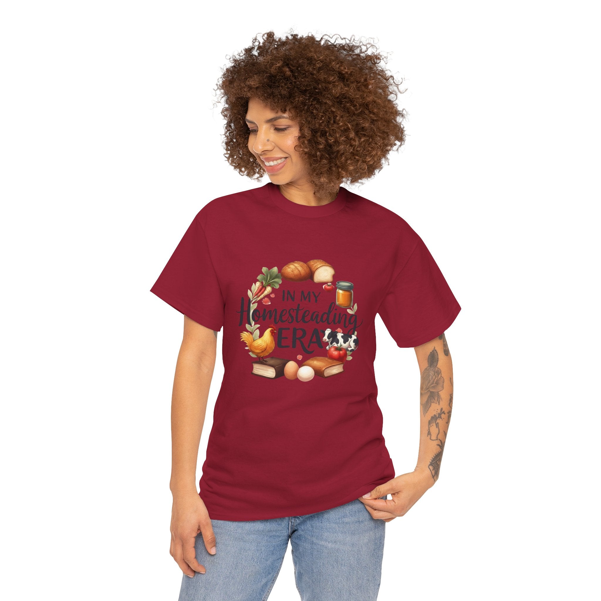 Homesteading Era Tee — Cute Bread, Chickens & Eggs Design
