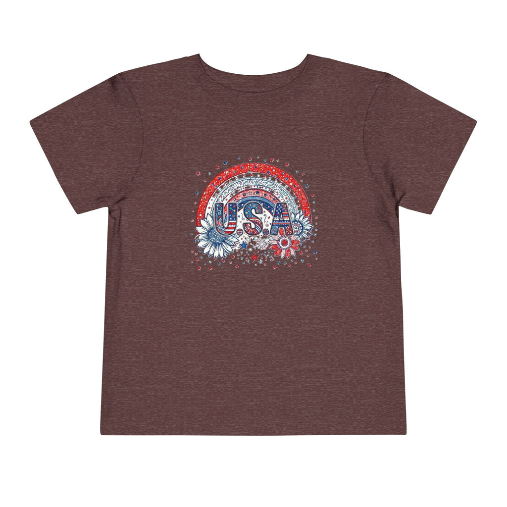 Toddler Tee — USA Rainbow Floral Patriotic 4th of July Shirt