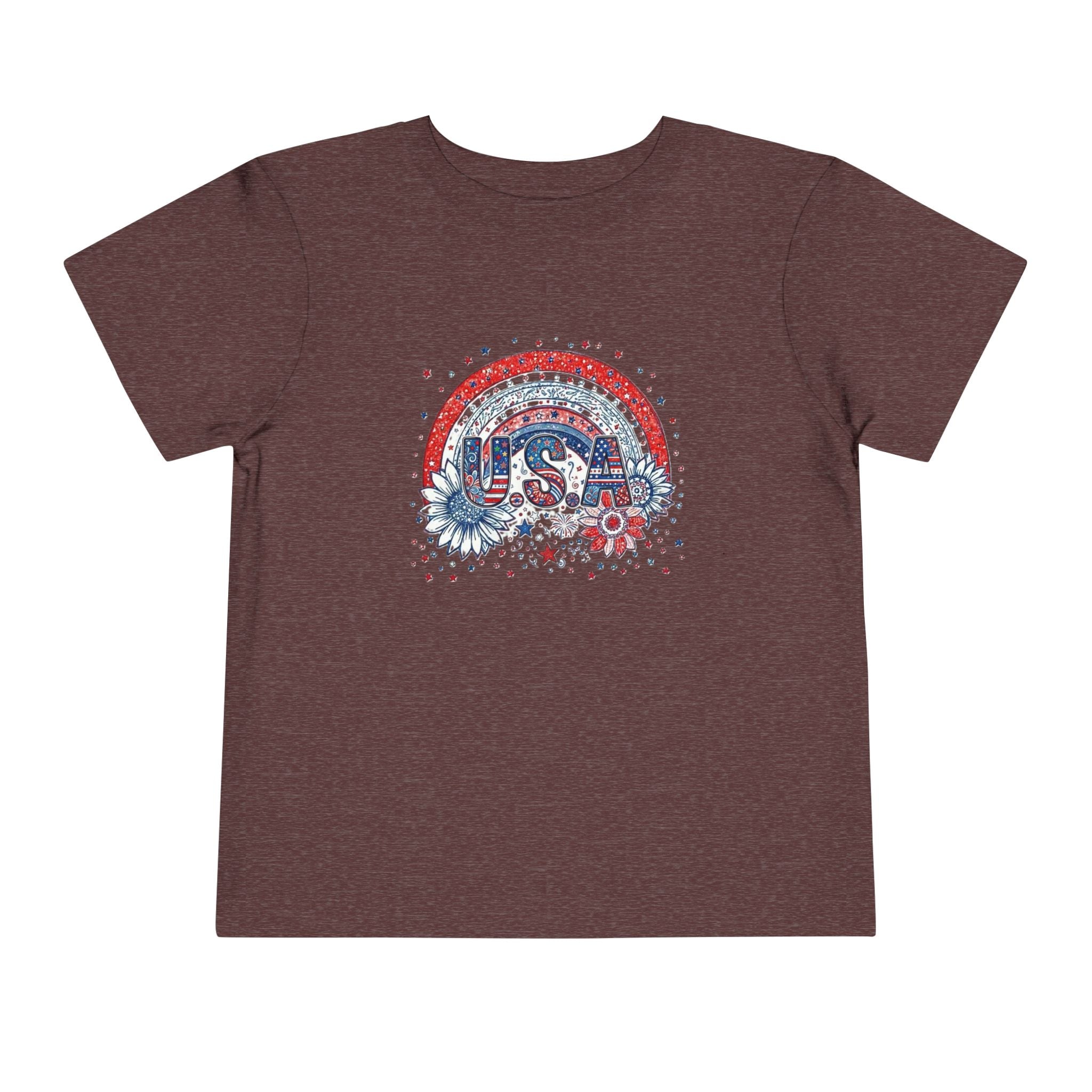 Toddler Tee — USA Rainbow Floral Patriotic 4th of July Shirt