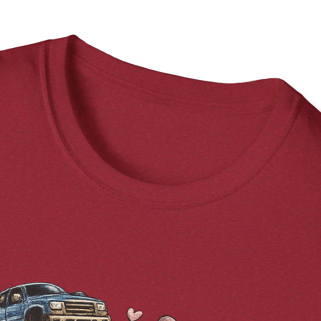 Mama Jeep & Ballet Shoes T-Shirt — 'MAMA' Graphic Tee with Trucks, Bows & Ballet Slippers