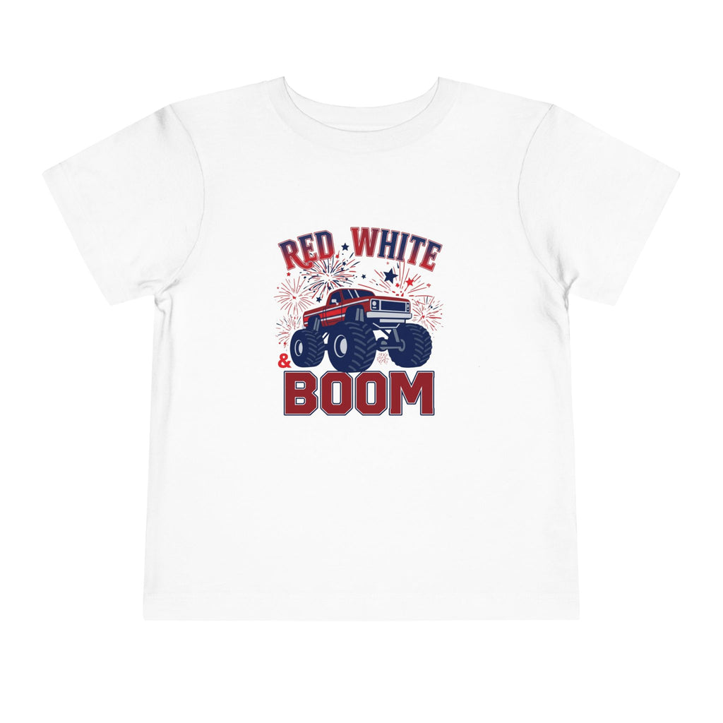 Toddler Tee - "Red, White & Boom" Monster Truck 4th of July Shirt