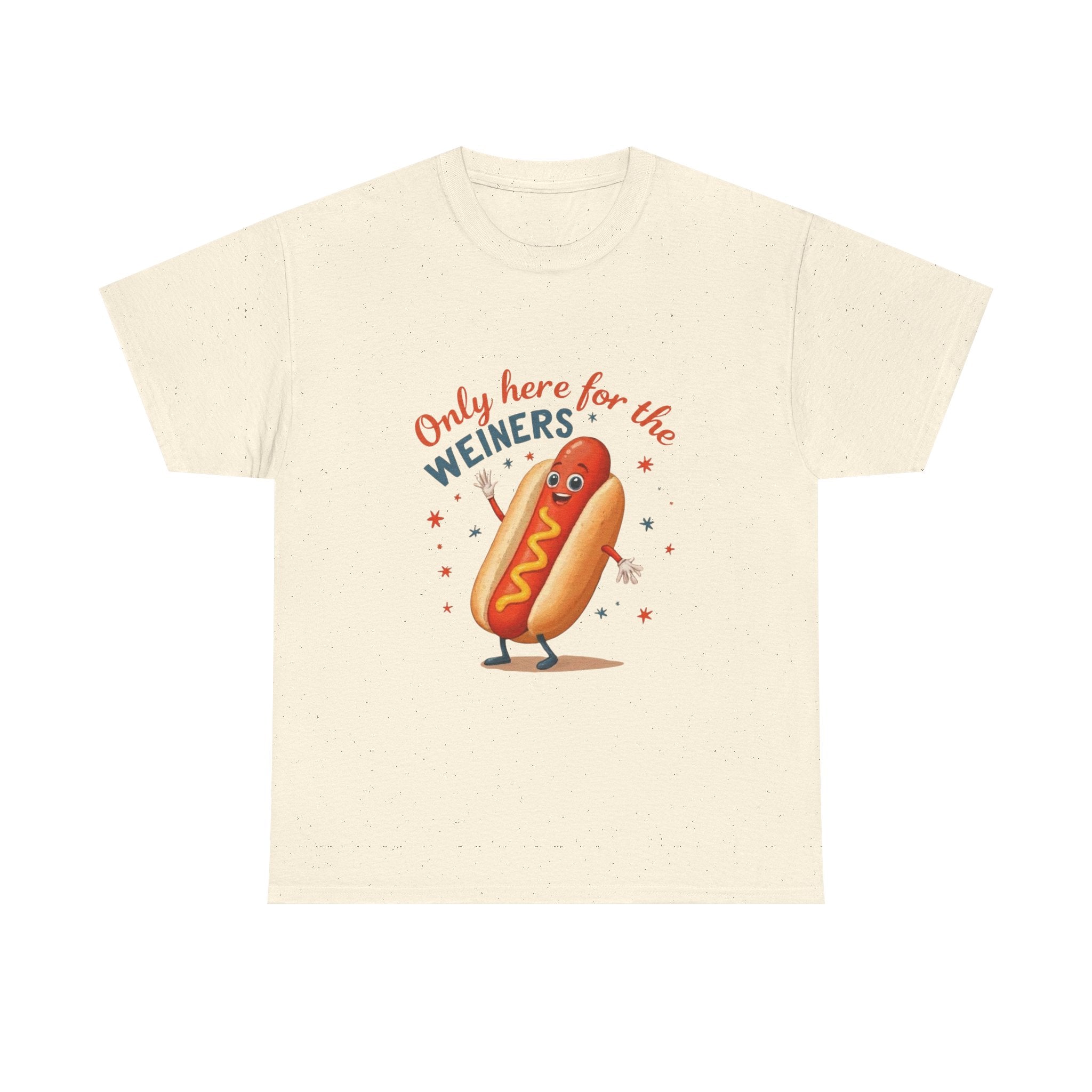 Funny Hot Dog Tee — "Only Here for the Weiners" Graphic T-Shirt