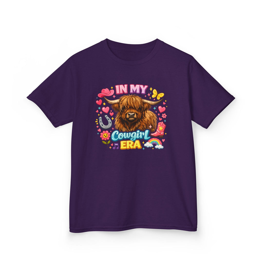 Kids Tee — "In My Cowgirl Era" Highland Cow Graphic