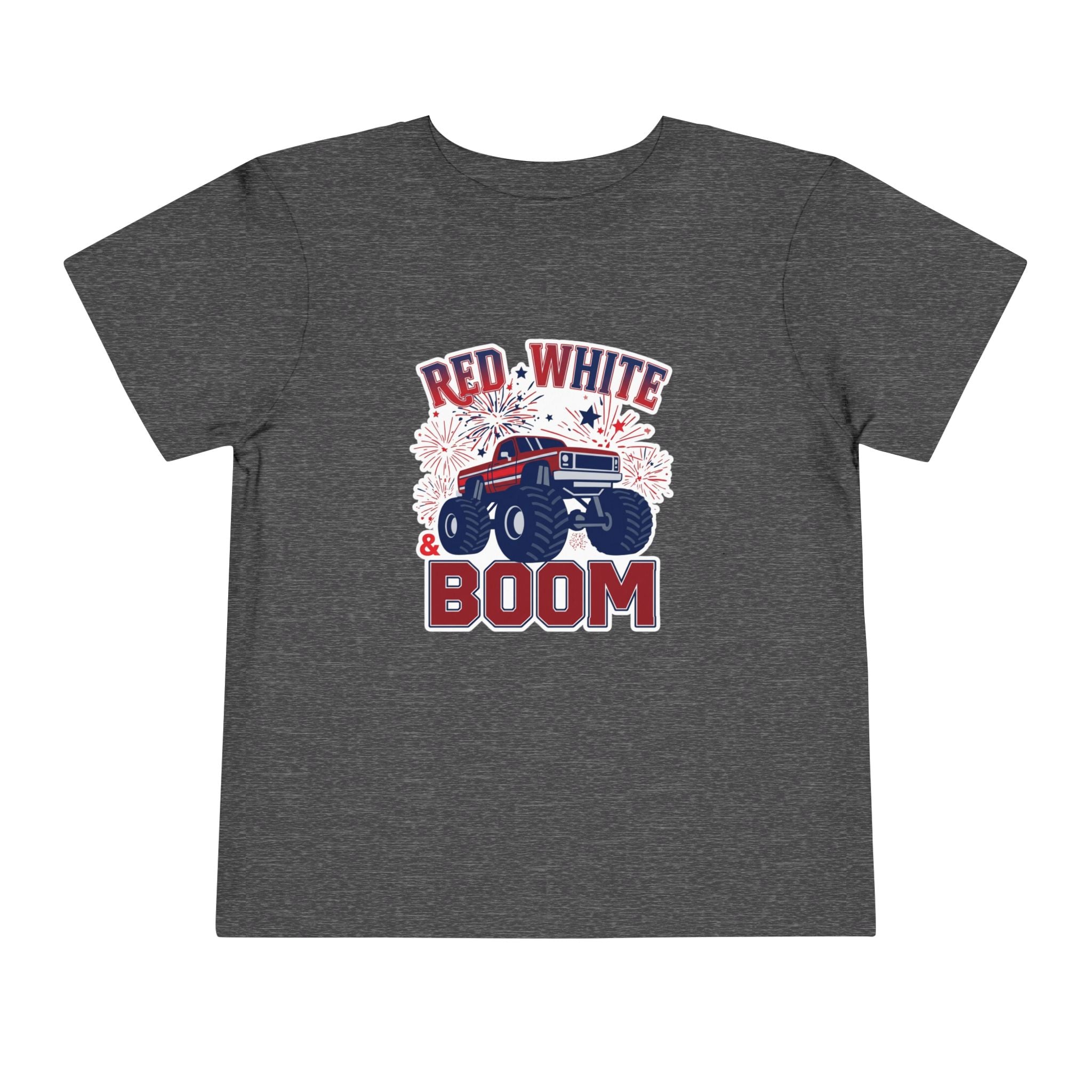 Toddler Tee - "Red, White & Boom" Monster Truck 4th of July Shirt