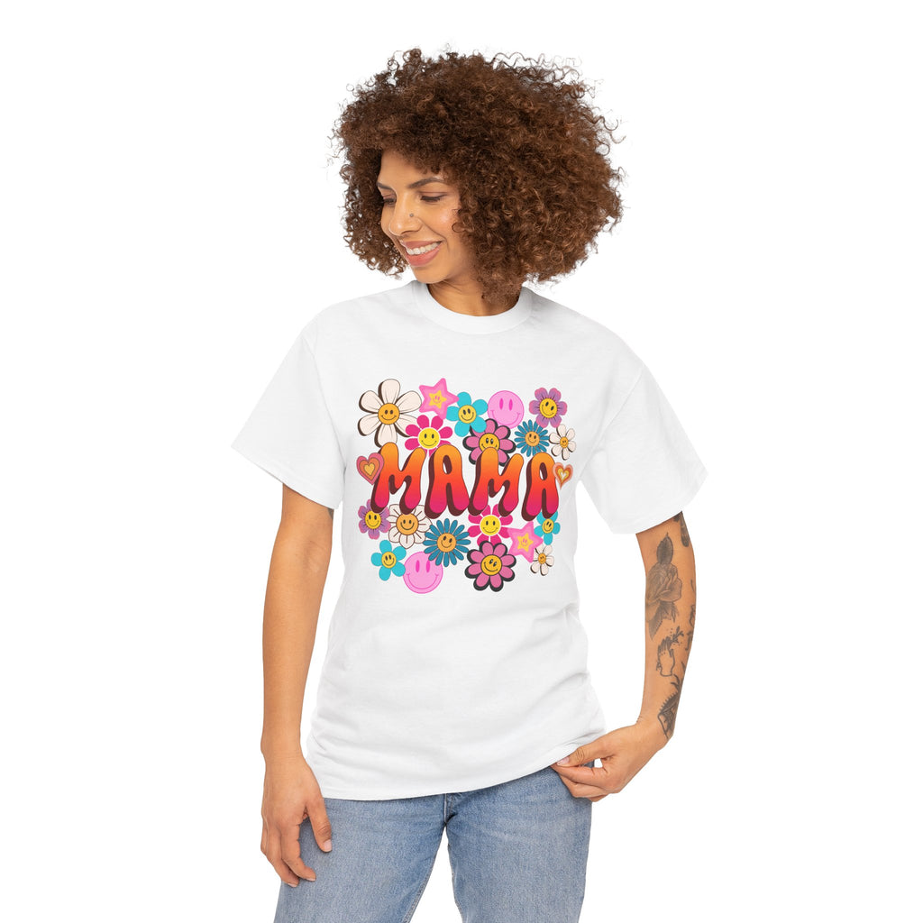 Mama Floral Tee — Retro Cute Flower Mom T‑Shirt
