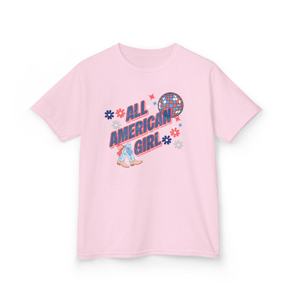 All American Girl Kids T-Shirt — Patriotic 4th of July Tee