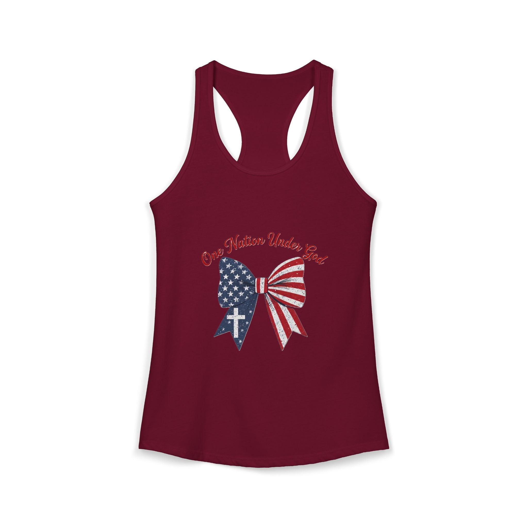 One Nation Under God Patriotic Tank Top — Women's Racerback