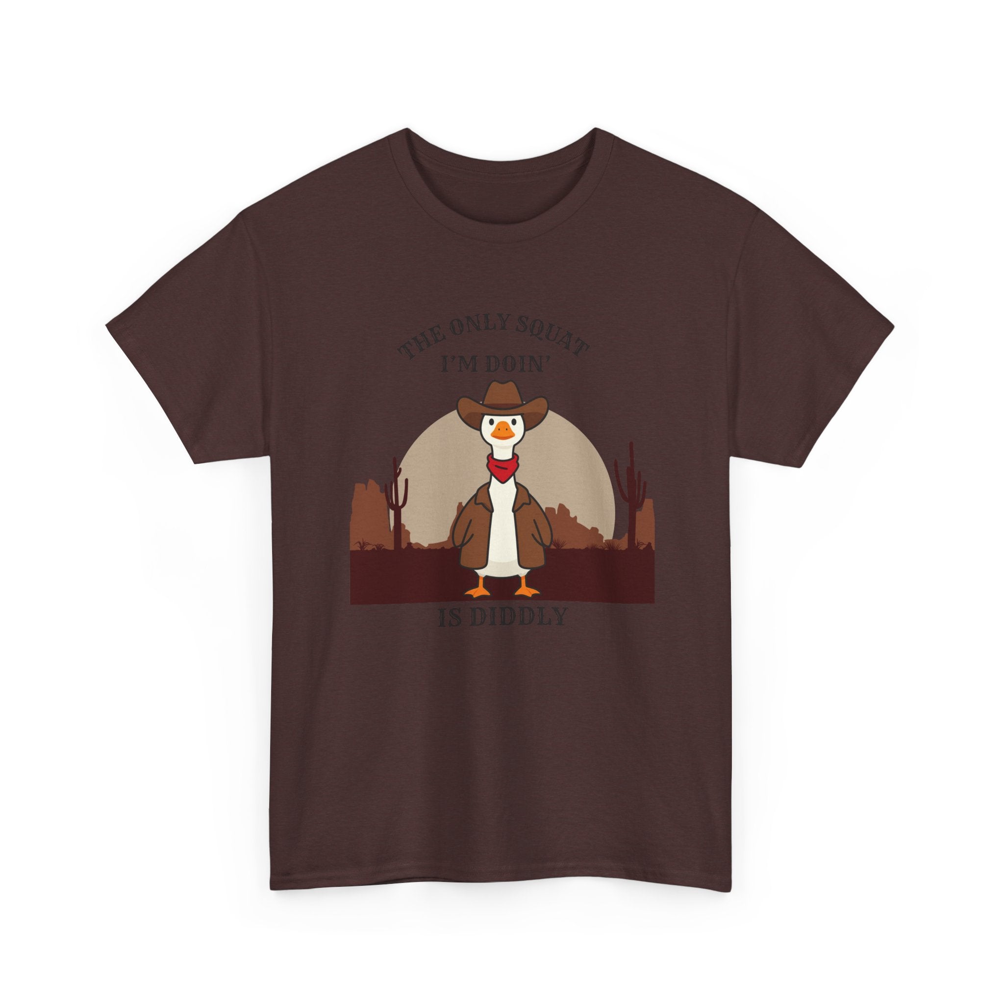 Cowboy Ferret Graphic Tee — "The Only Squat I'm Doin' Is Diddly" Cute Western Animal T-Shirt