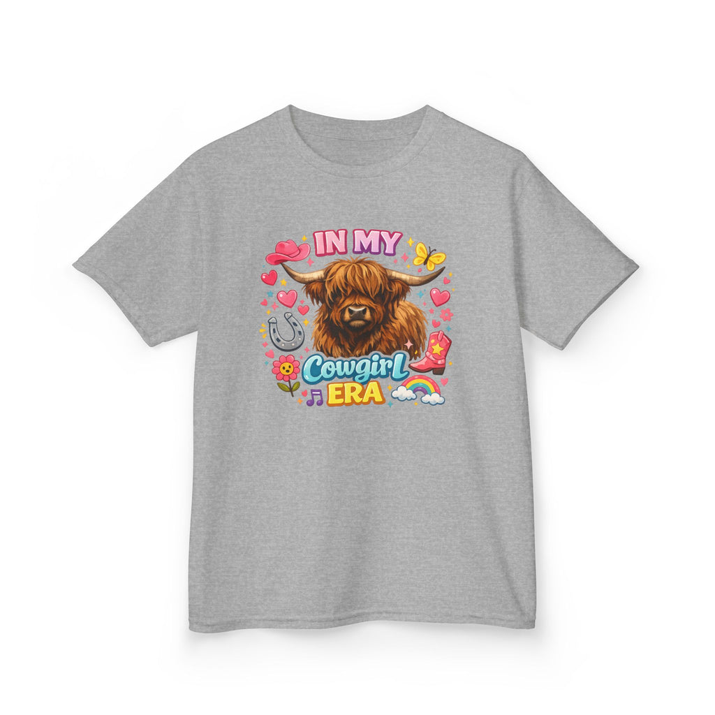 Kids Tee — "In My Cowgirl Era" Highland Cow Graphic