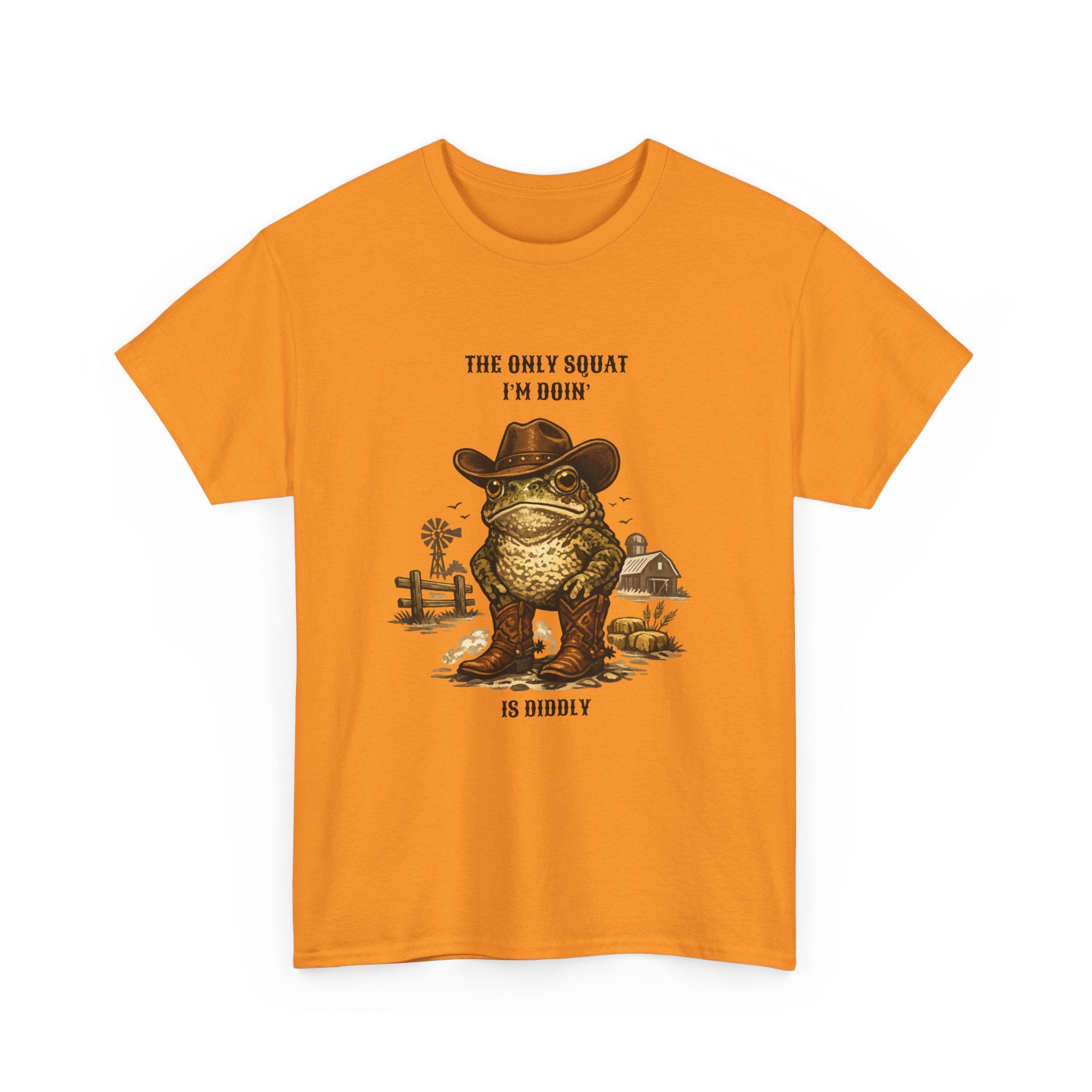 Frog Cowboy Tee — “The Only Squat I’m Doin’ Is Diddle” Funny Western Graphic T-Shirt
