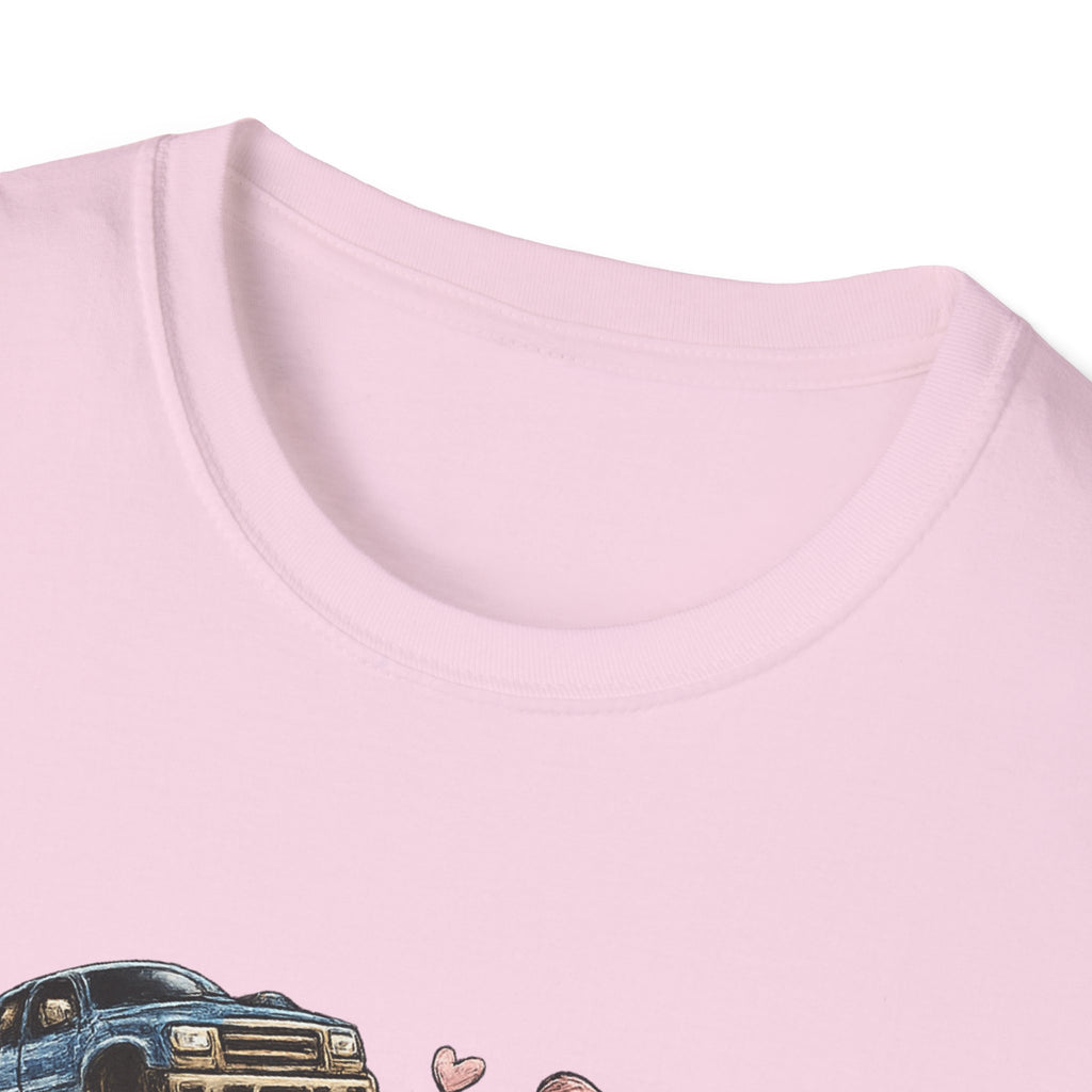 Mama Jeep & Ballet Shoes T-Shirt — 'MAMA' Graphic Tee with Trucks, Bows & Ballet Slippers