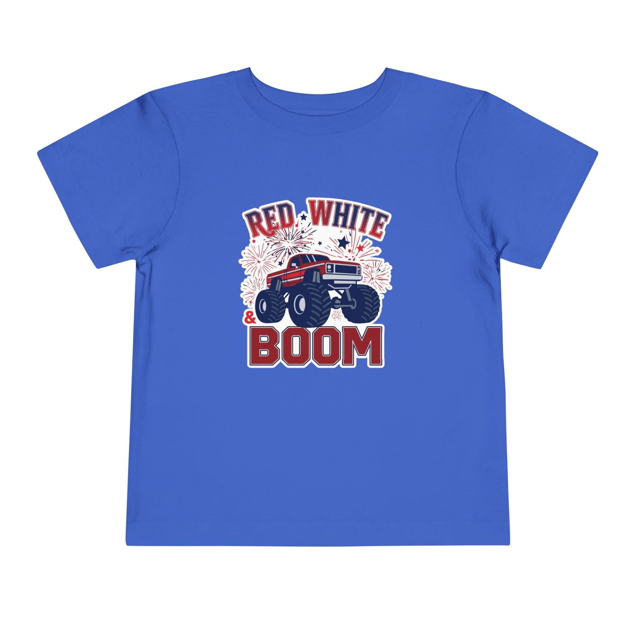 Toddler Tee - "Red, White & Boom" Monster Truck 4th of July Shirt