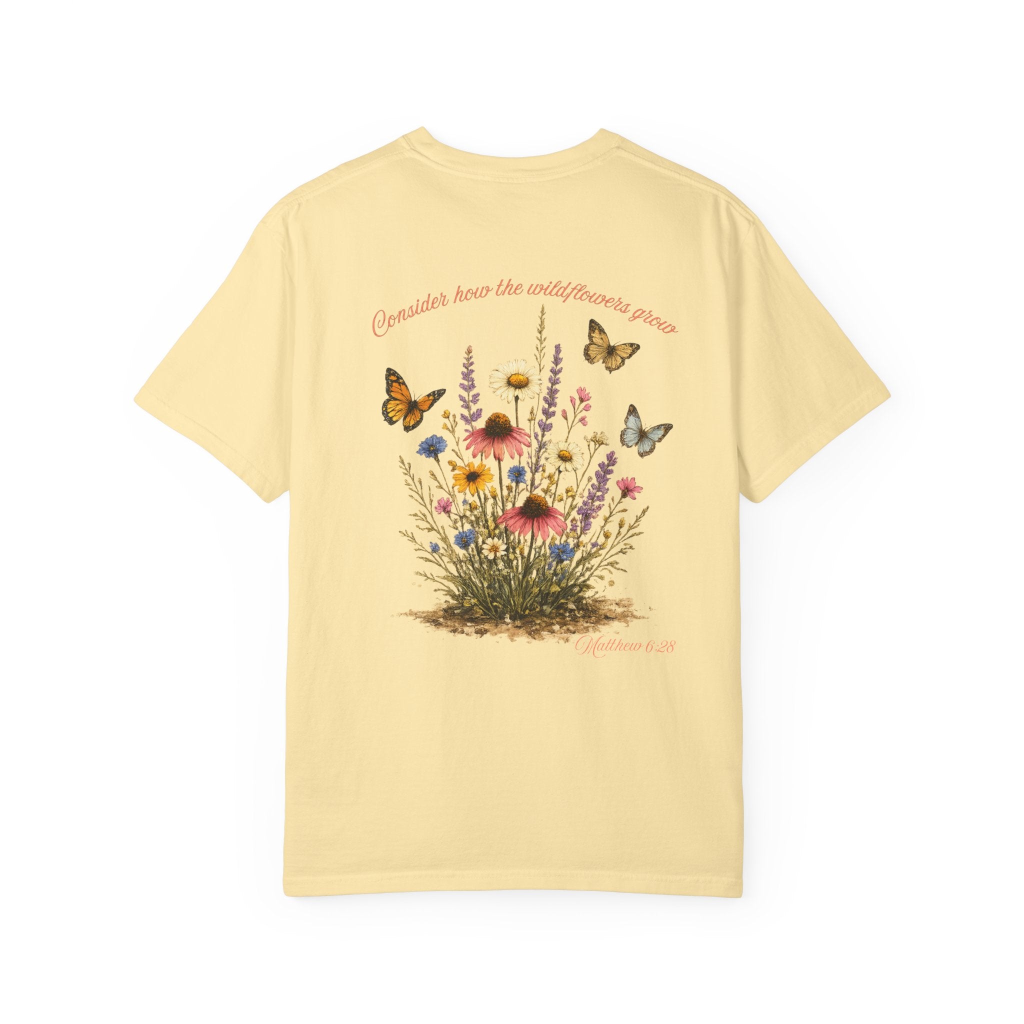 Wildflower Bouquet T-shirt | Backyard Butterflies, Botanical Illustration