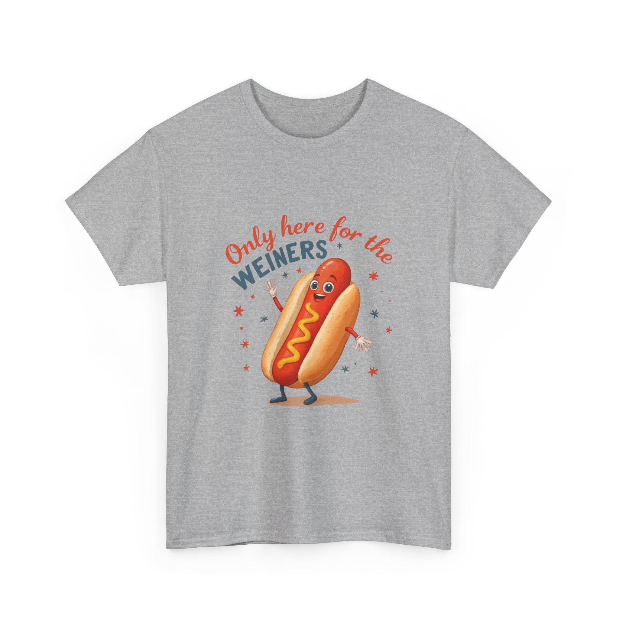 Funny Hot Dog Tee — "Only Here for the Weiners" Graphic T-Shirt