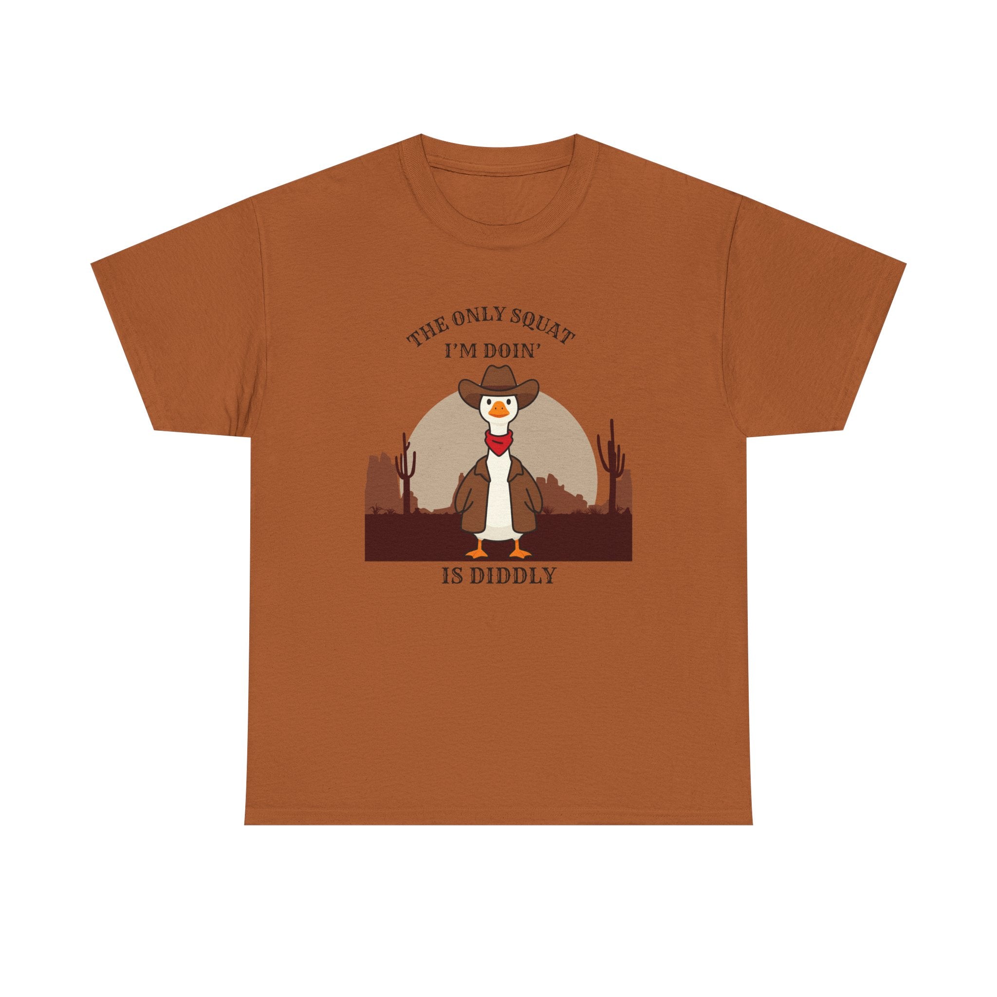 Cowboy Ferret Graphic Tee — "The Only Squat I'm Doin' Is Diddly" Cute Western Animal T-Shirt