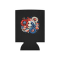 Patriotic Smile Can Cooler — 4th of July American Flag Floral Beer Koozie