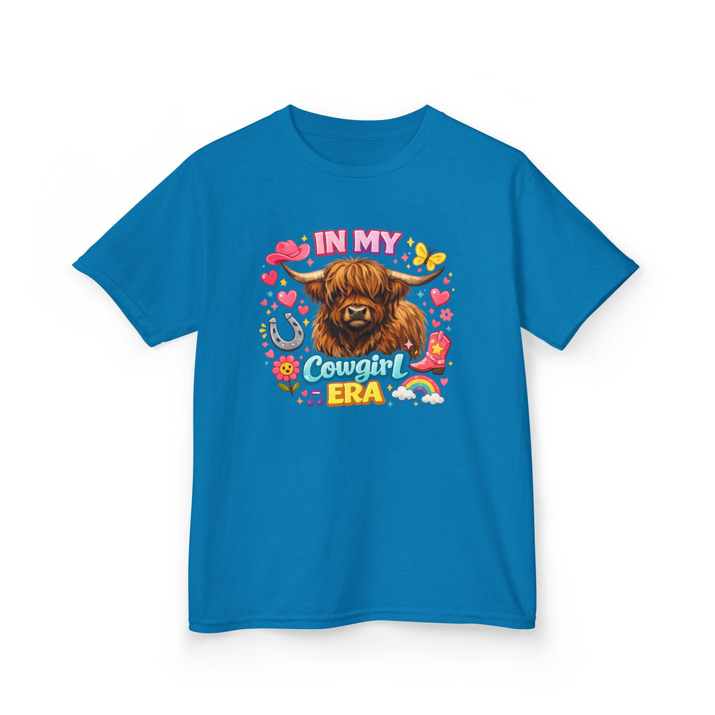 Kids Tee — "In My Cowgirl Era" Highland Cow Graphic