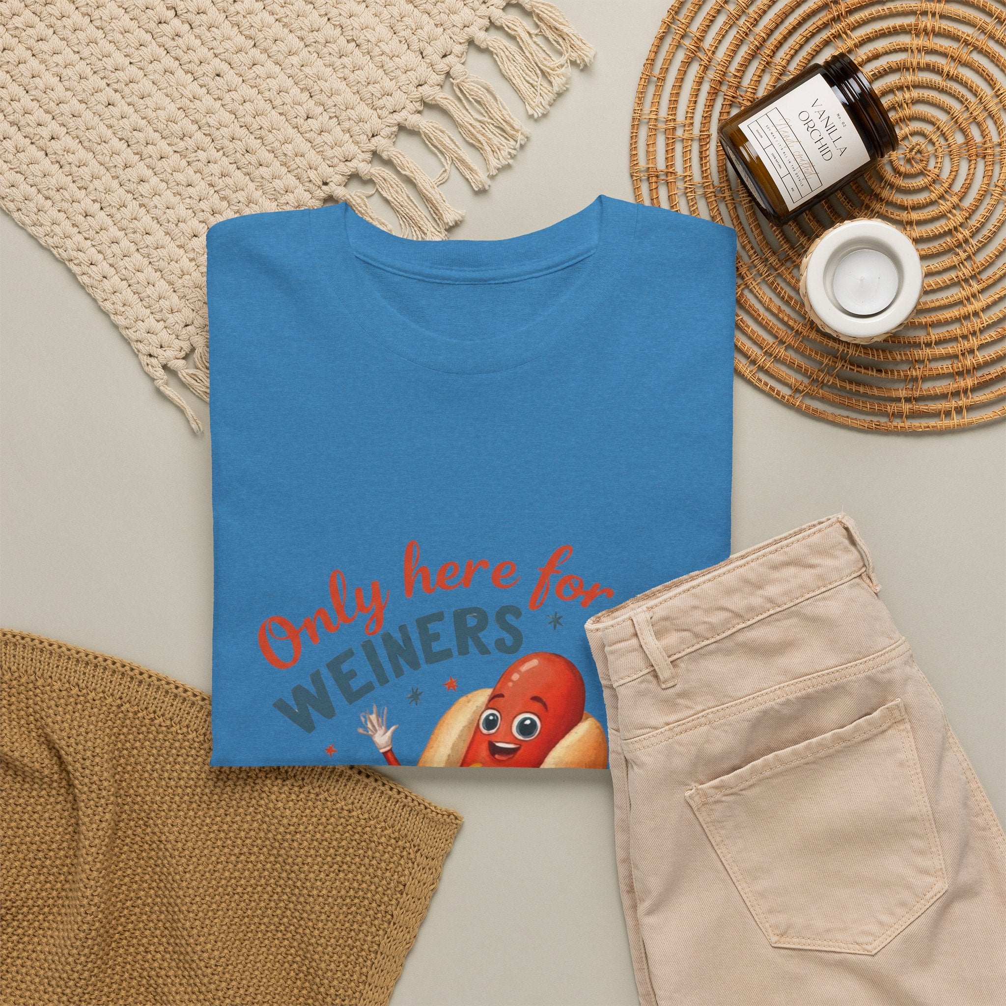 Funny Hot Dog Tee — "Only Here for the Weiners" Graphic T-Shirt