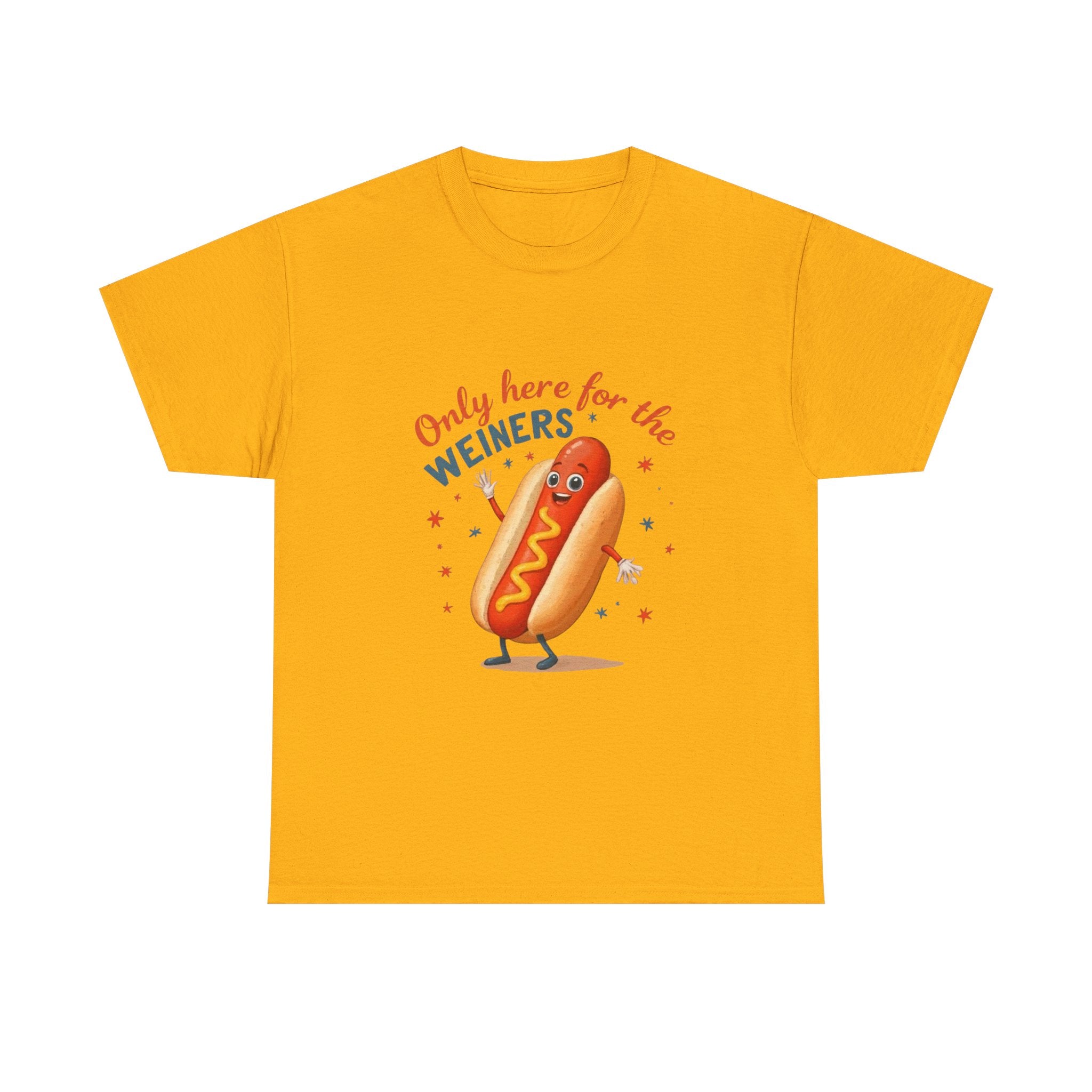 Funny Hot Dog Tee — "Only Here for the Weiners" Graphic T-Shirt