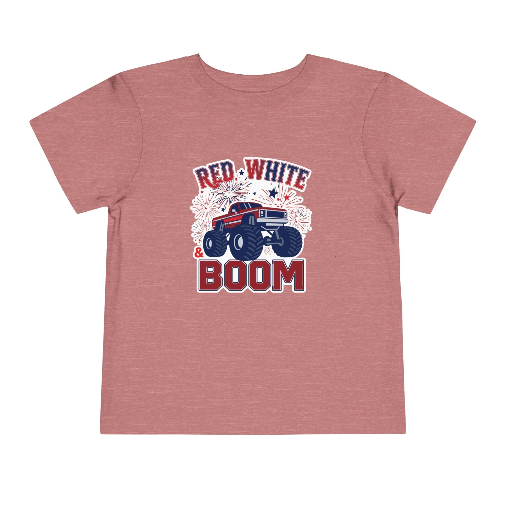 Toddler Tee - "Red, White & Boom" Monster Truck 4th of July Shirt