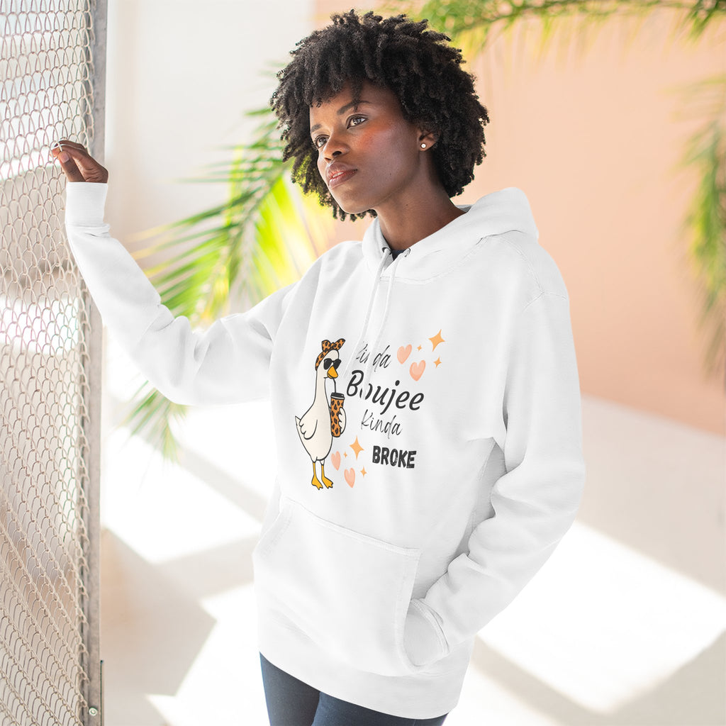 Duck Graphic Hoodie — "A Little Boujee, Kinda Broke" Cute Casual Pullover
