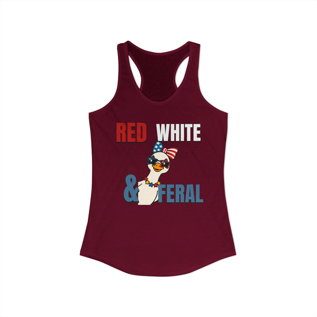 Red white & Feral Patriotic Tank Top