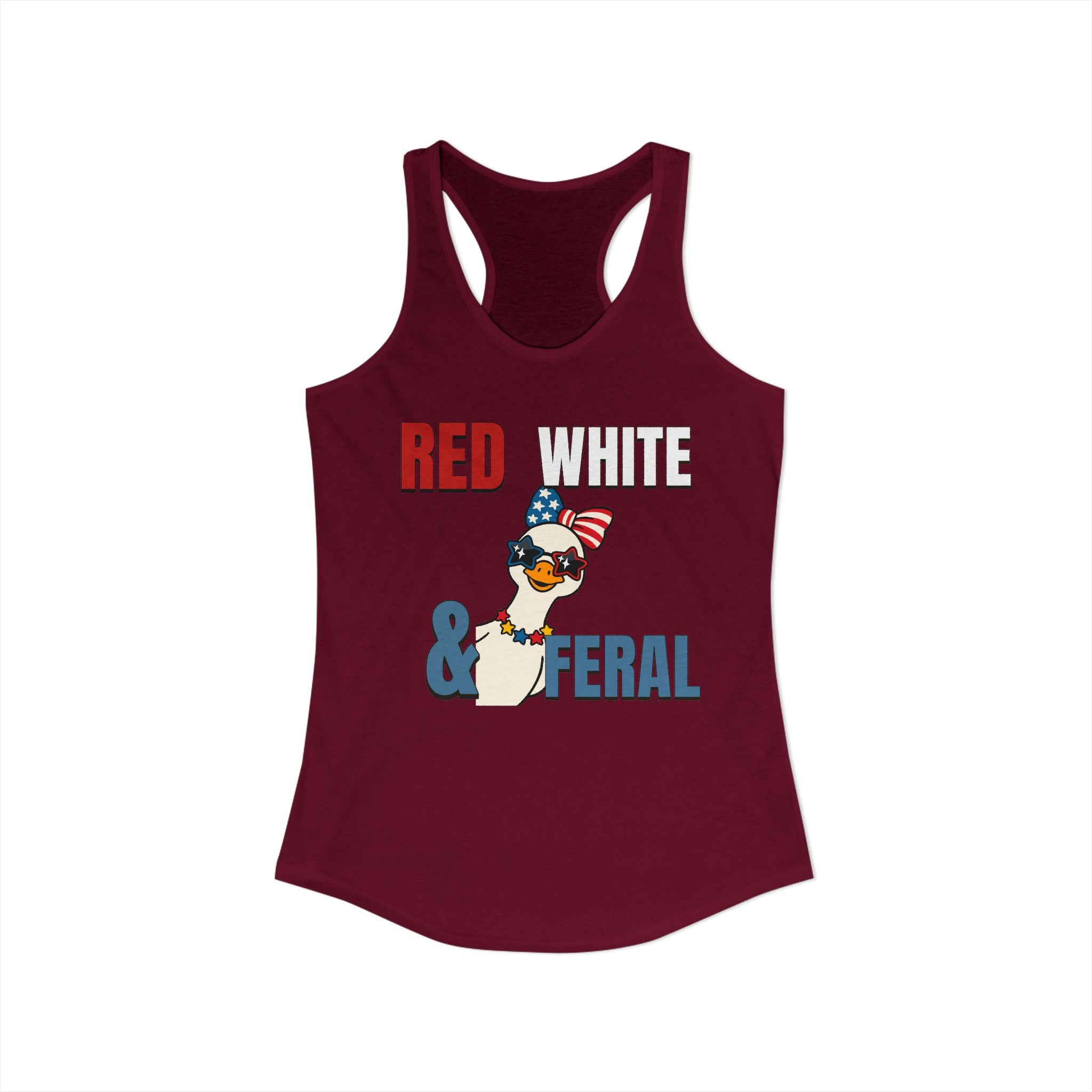 Red white & Feral Patriotic Tank Top