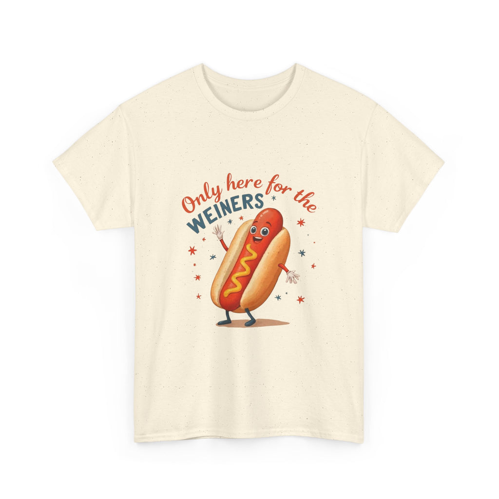 Funny Hot Dog Tee — "Only Here for the Weiners" Graphic T-Shirt