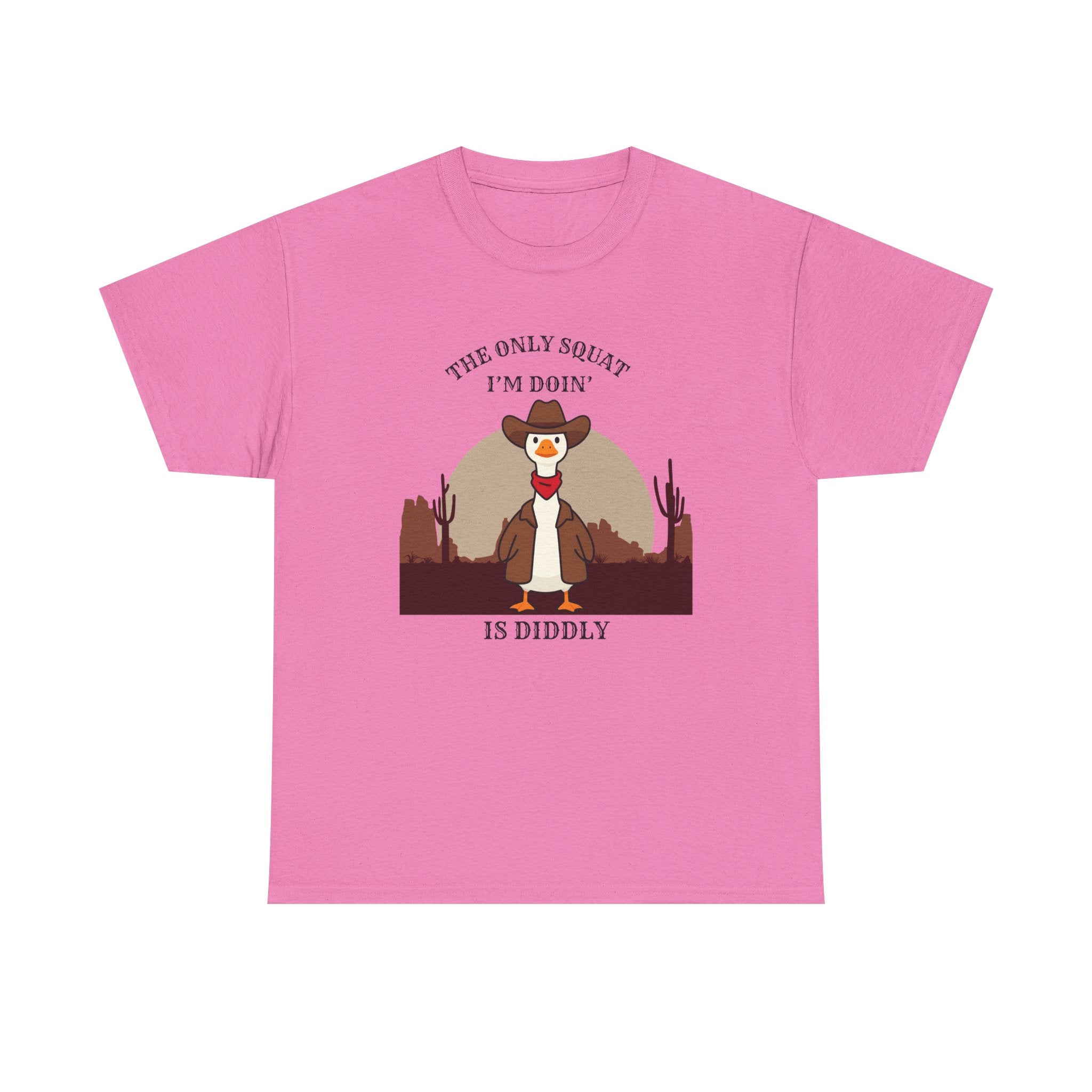 Cowboy Ferret Graphic Tee — "The Only Squat I'm Doin' Is Diddly" Cute Western Animal T-Shirt