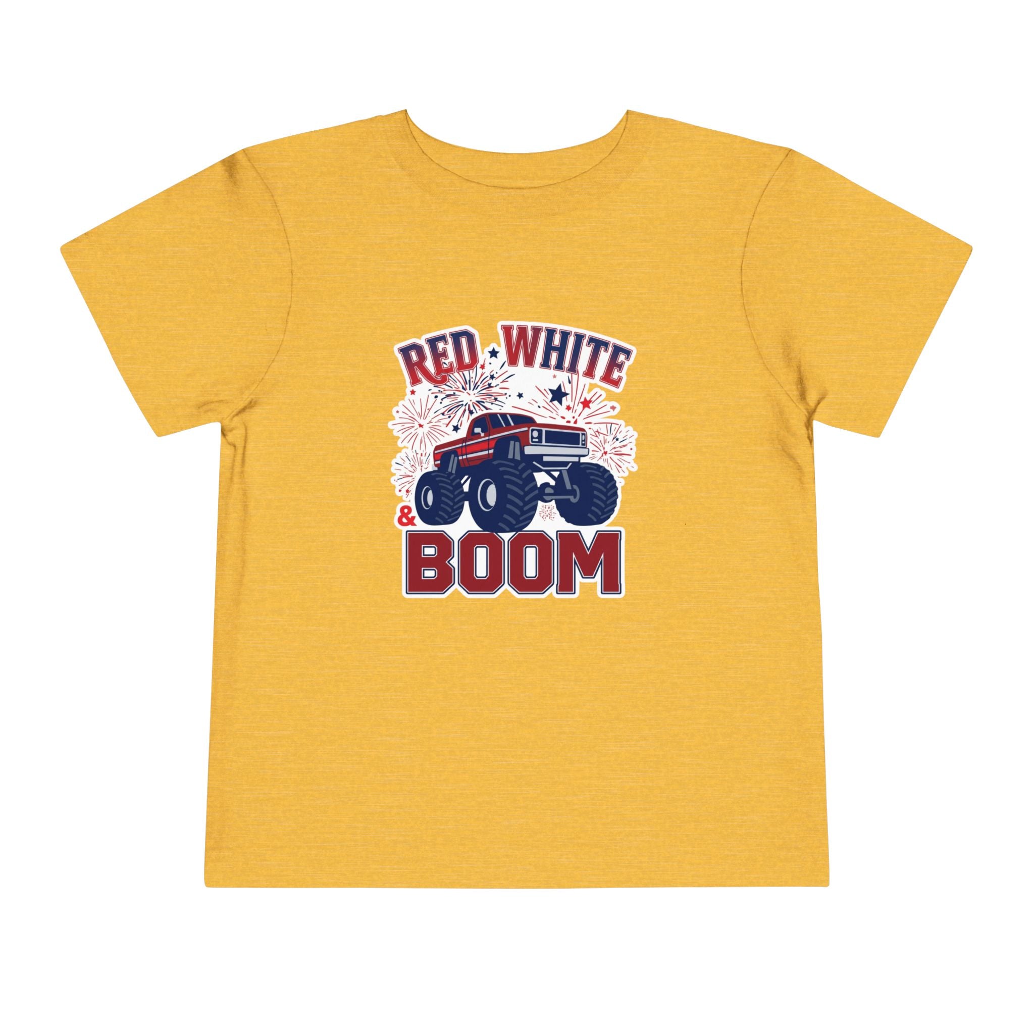 Toddler Tee - "Red, White & Boom" Monster Truck 4th of July Shirt
