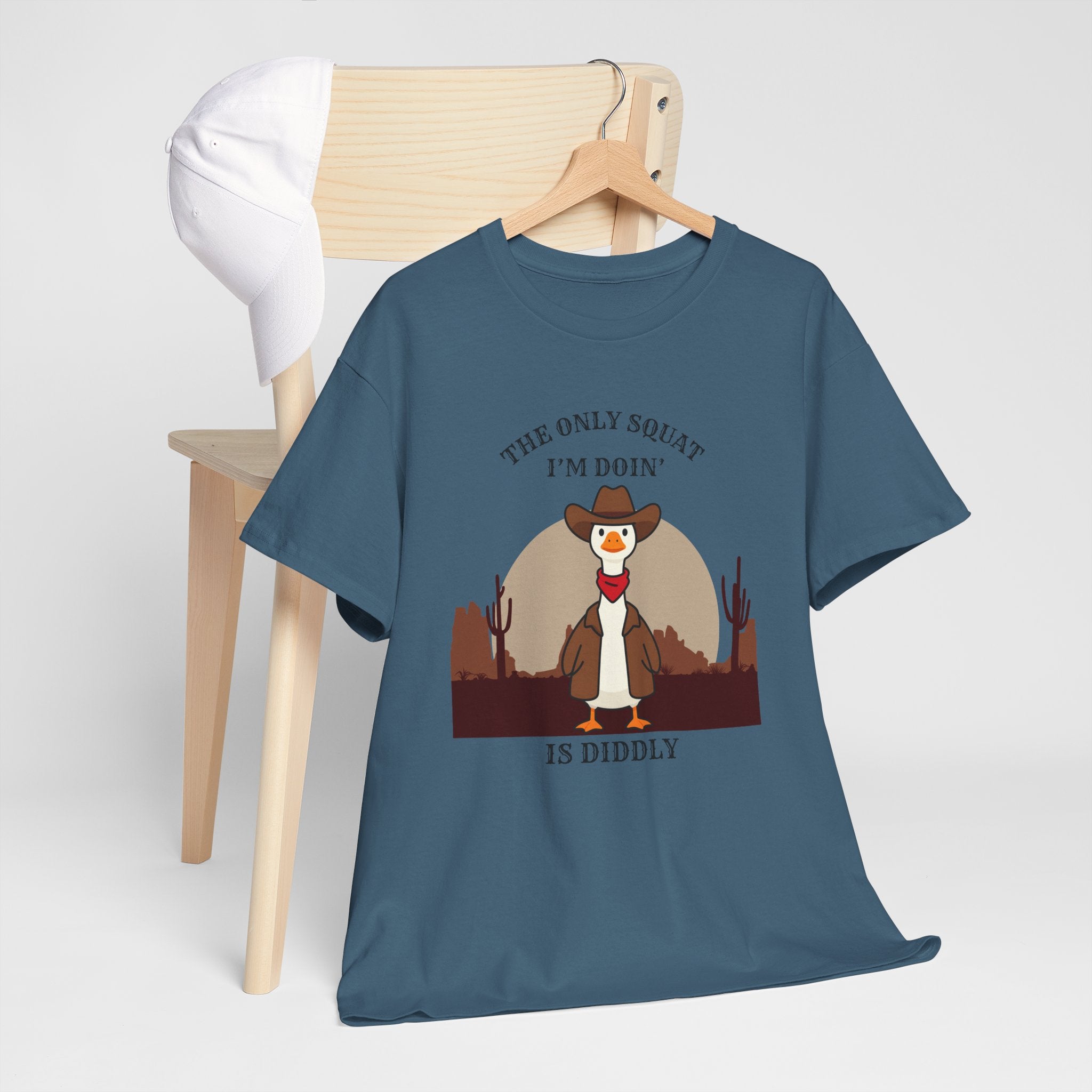 Cowboy Ferret Graphic Tee — "The Only Squat I'm Doin' Is Diddly" Cute Western Animal T-Shirt
