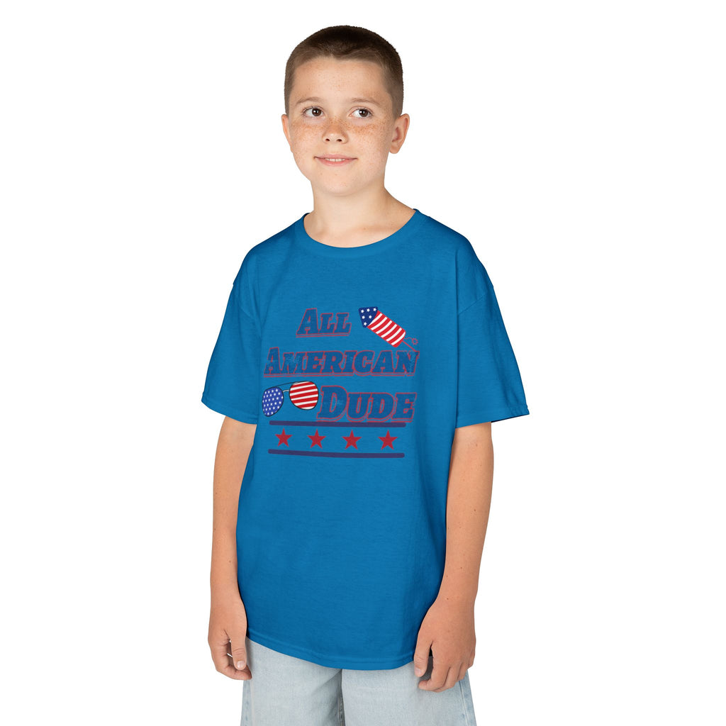Kids Tee — "All American Dude" Patriotic 4th of July T-Shirt