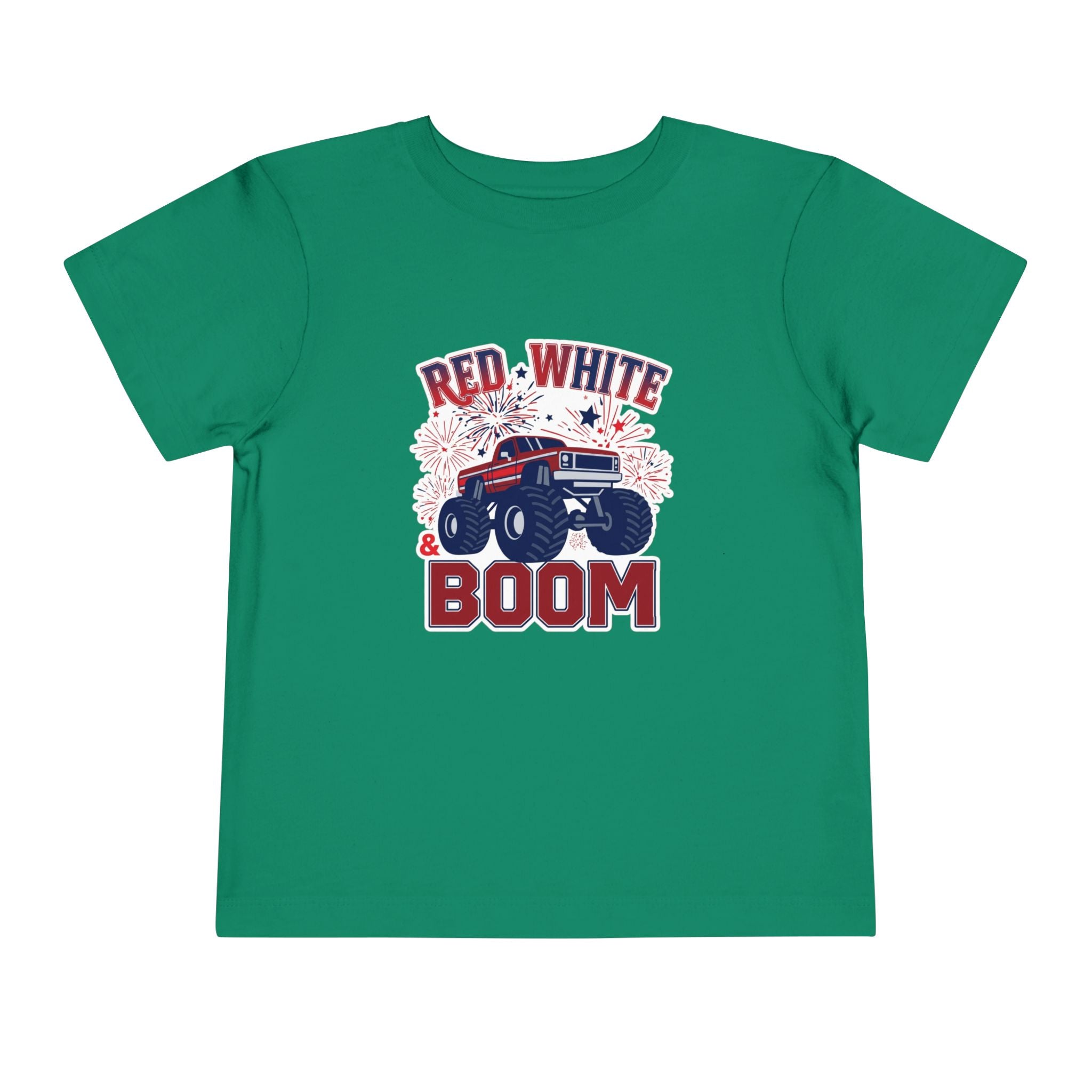 Toddler Tee - "Red, White & Boom" Monster Truck 4th of July Shirt