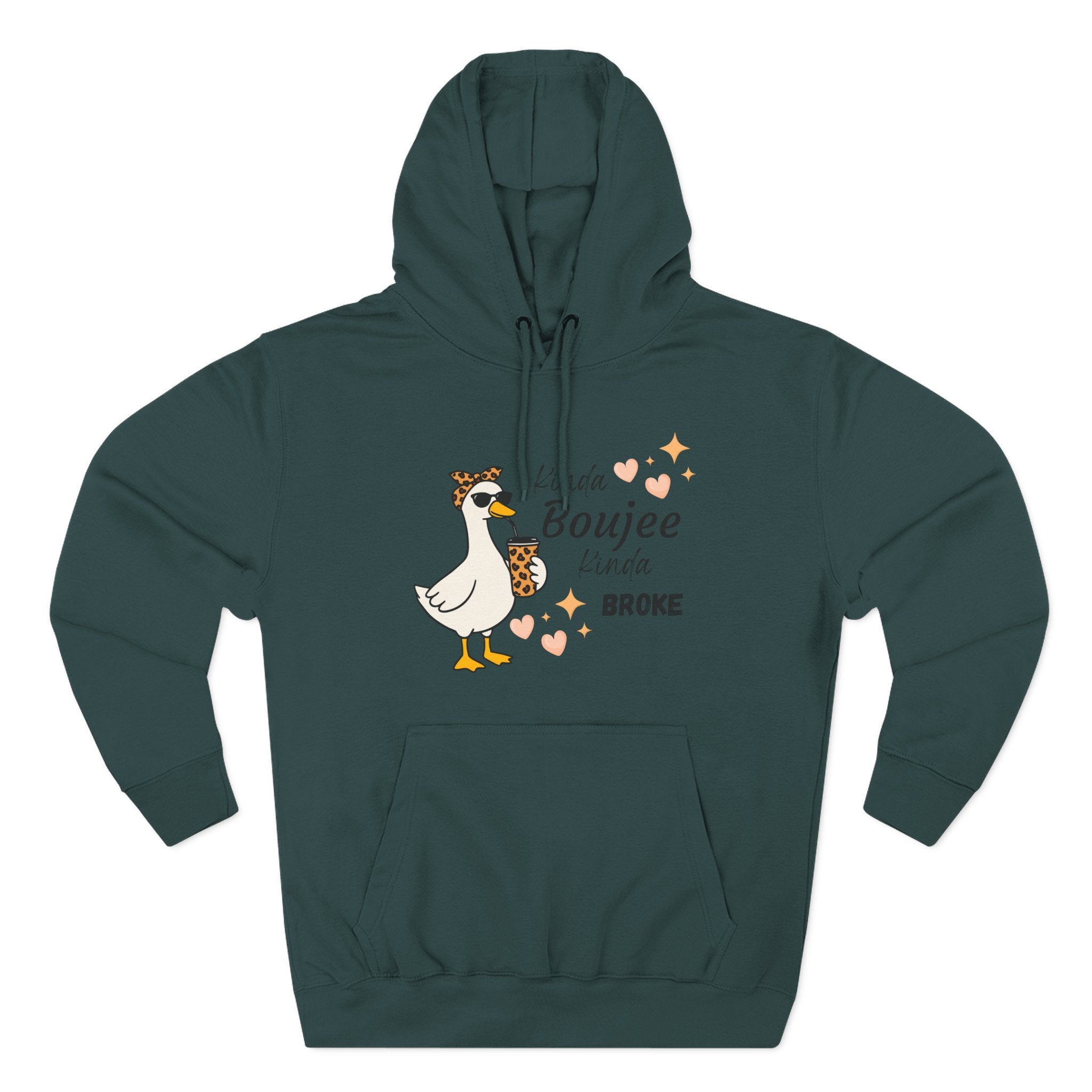 Duck Graphic Hoodie — "A Little Boujee, Kinda Broke" Cute Casual Pullover