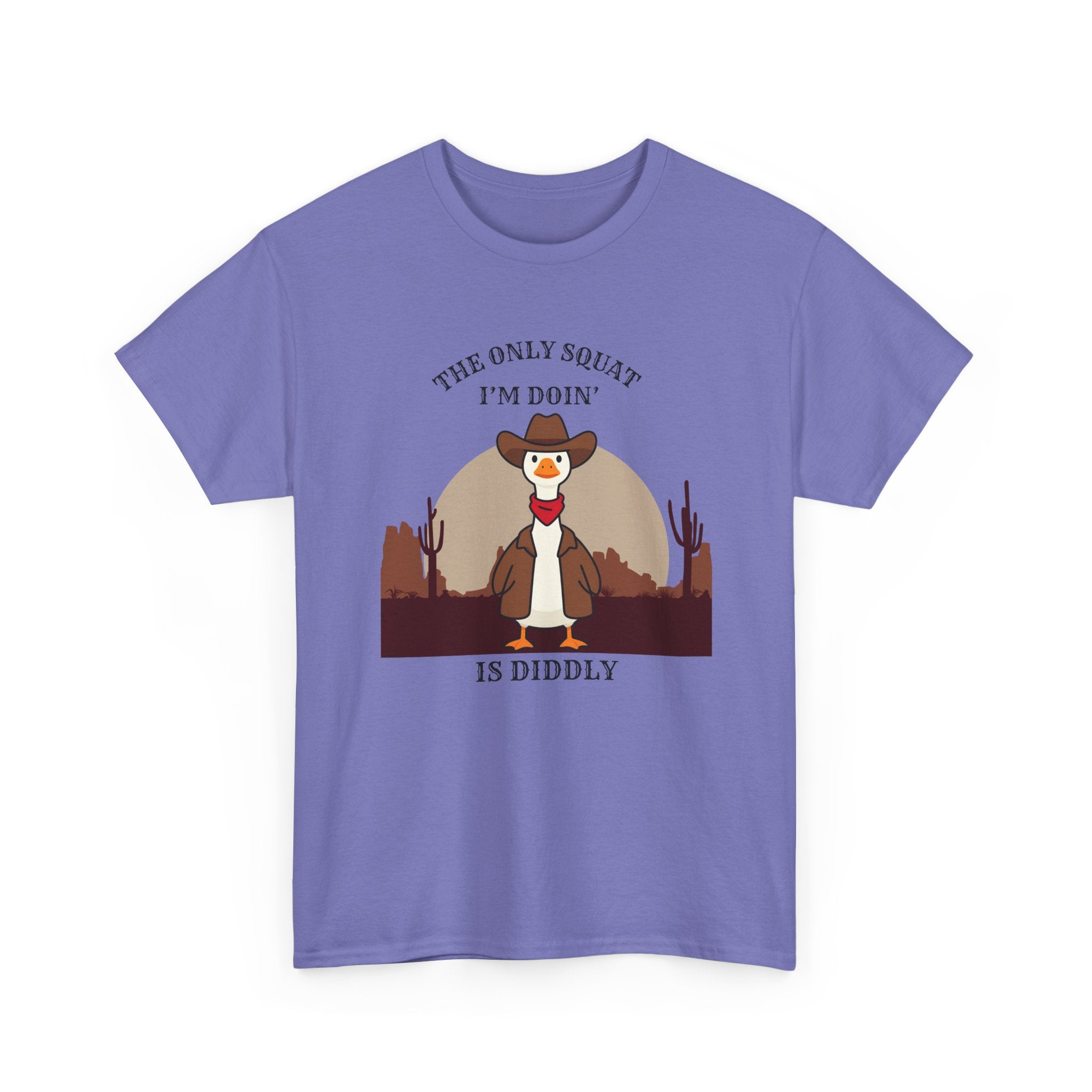 Cowboy Ferret Graphic Tee — "The Only Squat I'm Doin' Is Diddly" Cute Western Animal T-Shirt
