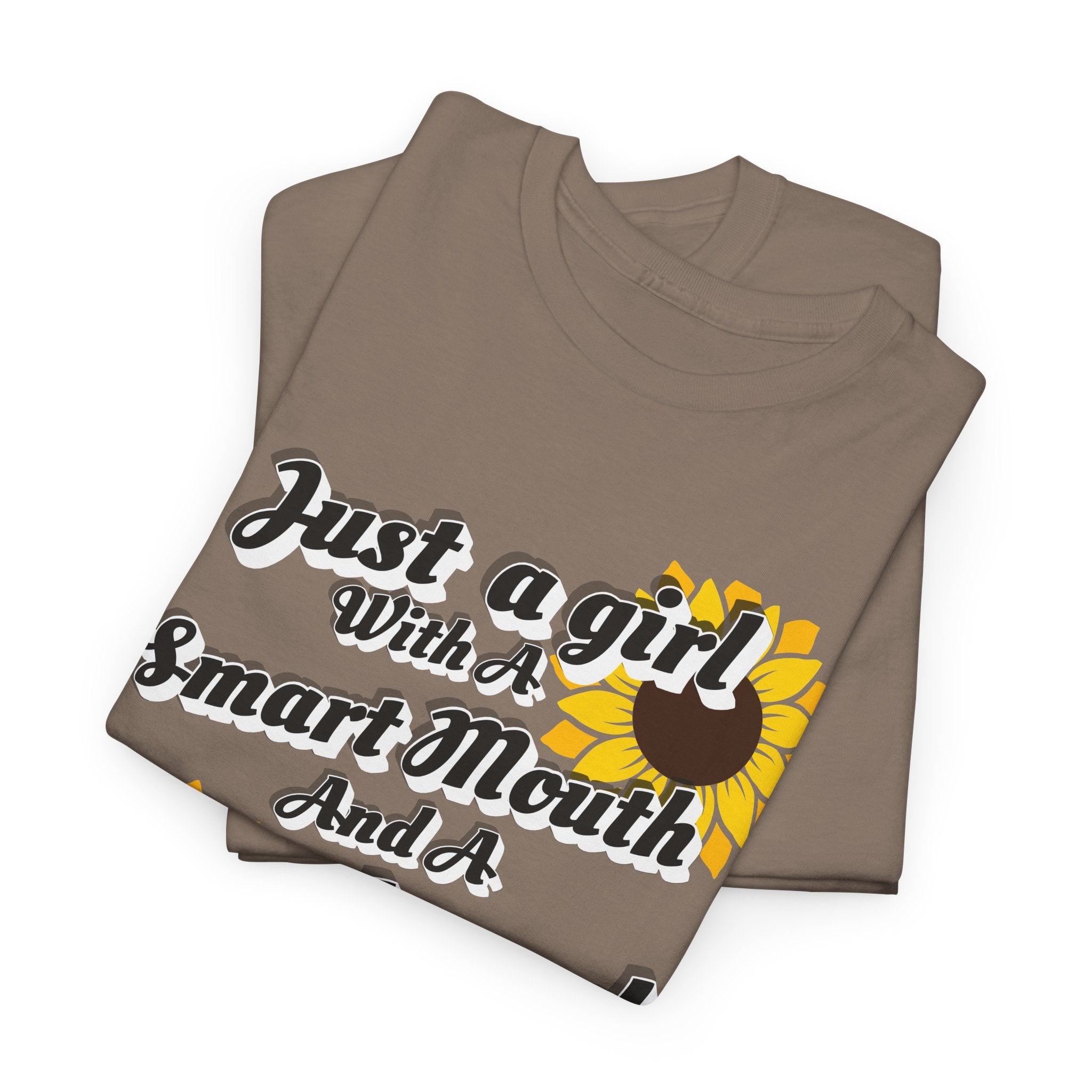 Cornbread Accent T-Shirt – "Just a Girl with a Smart Mouth and a Cornbread Accent" Sunflower Graphic