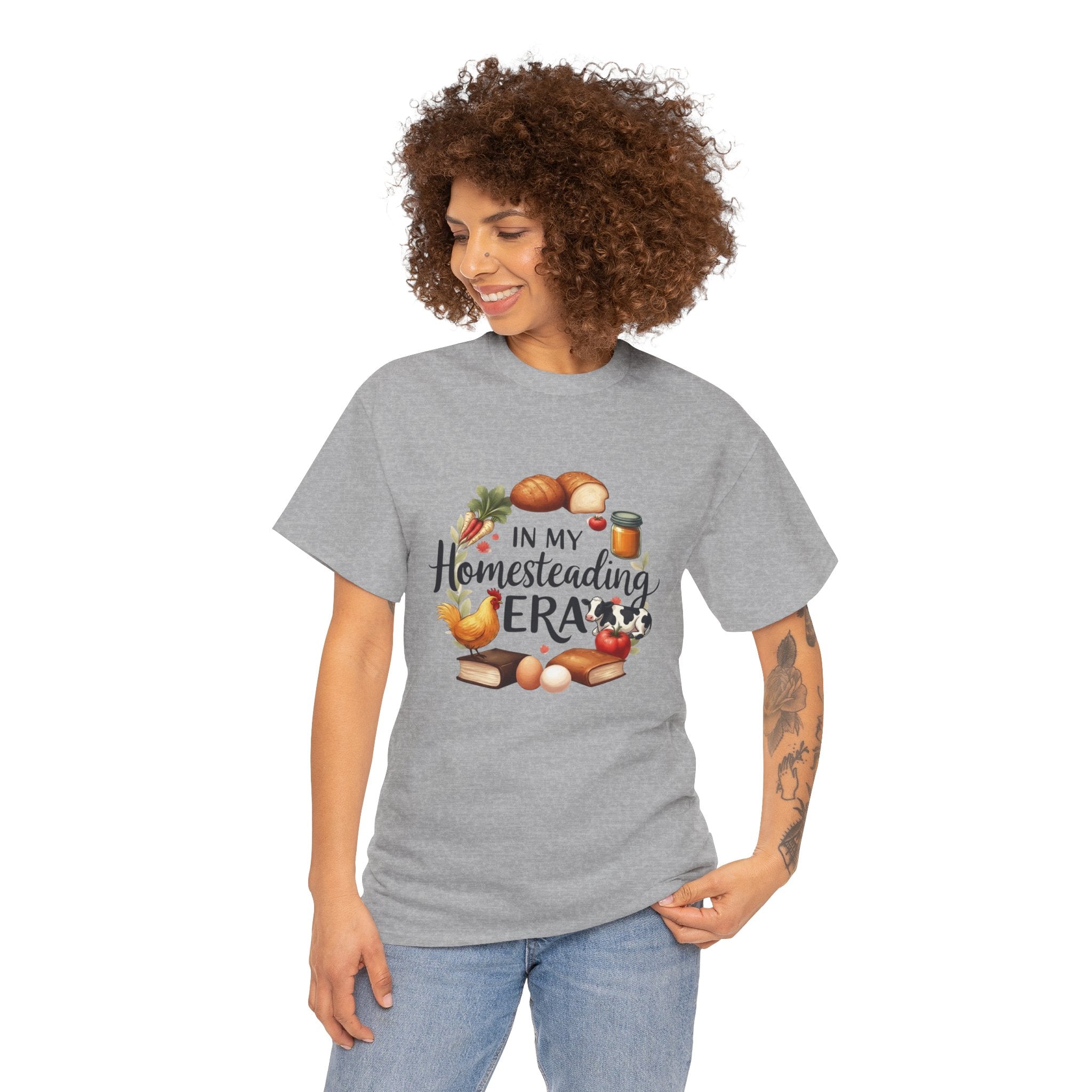 Homesteading Era Tee — Cute Bread, Chickens & Eggs Design