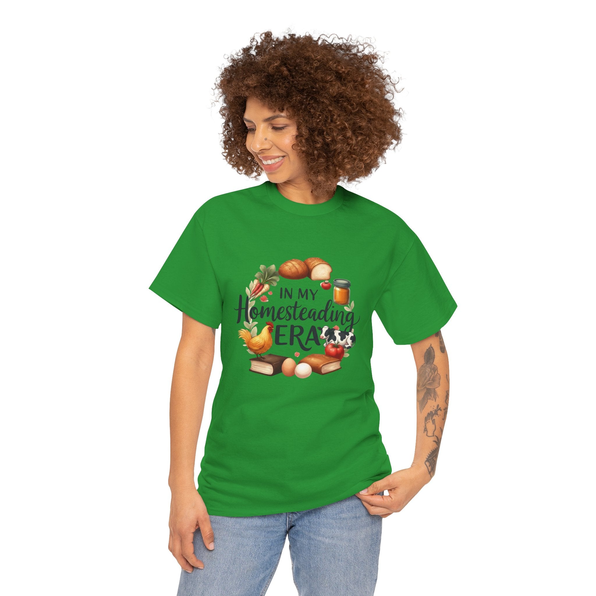 Homesteading Era Tee — Cute Bread, Chickens & Eggs Design