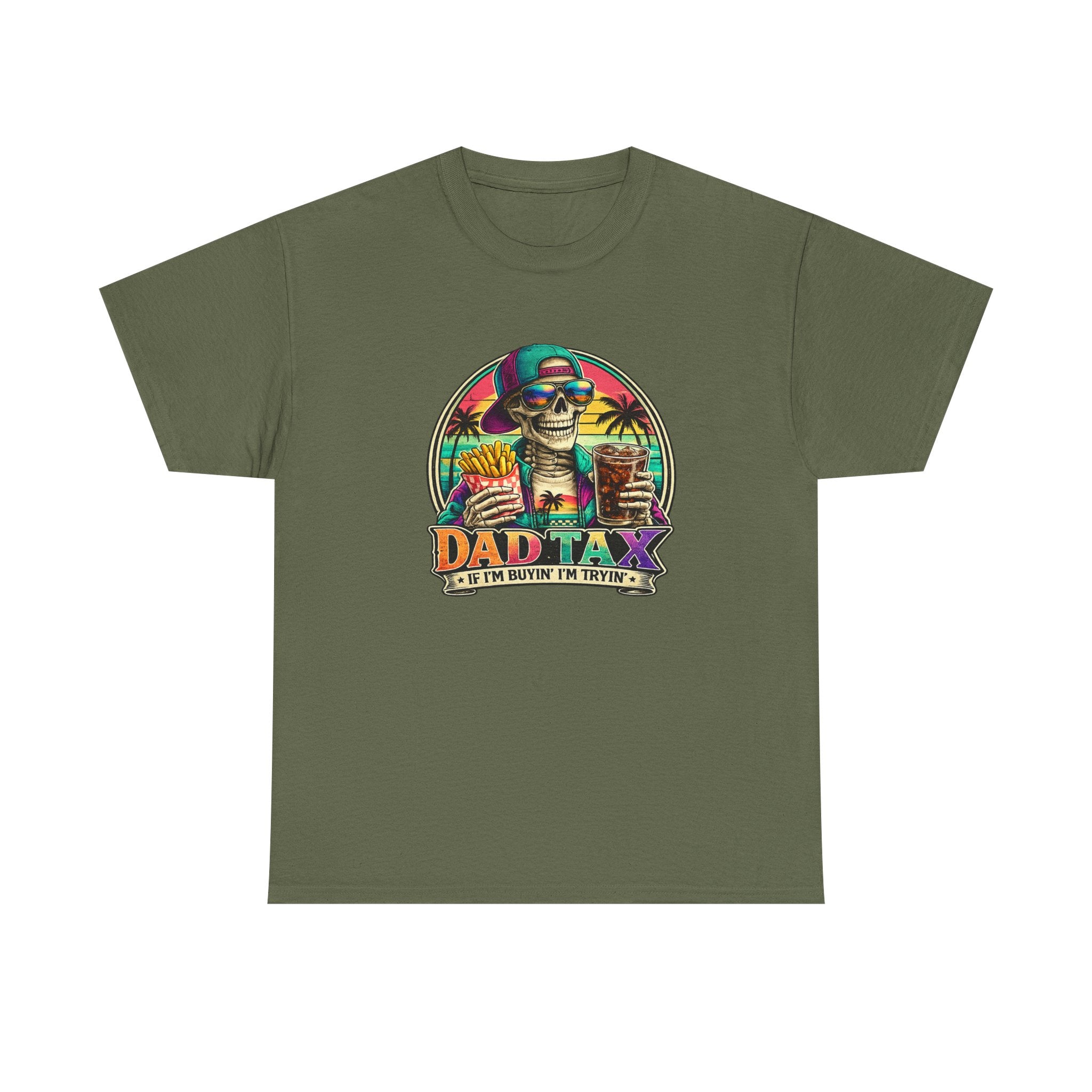 Dad Tax T-Shirt - Funny Dad Vacation Skull Tee (I’m Just Buying the Tacos)